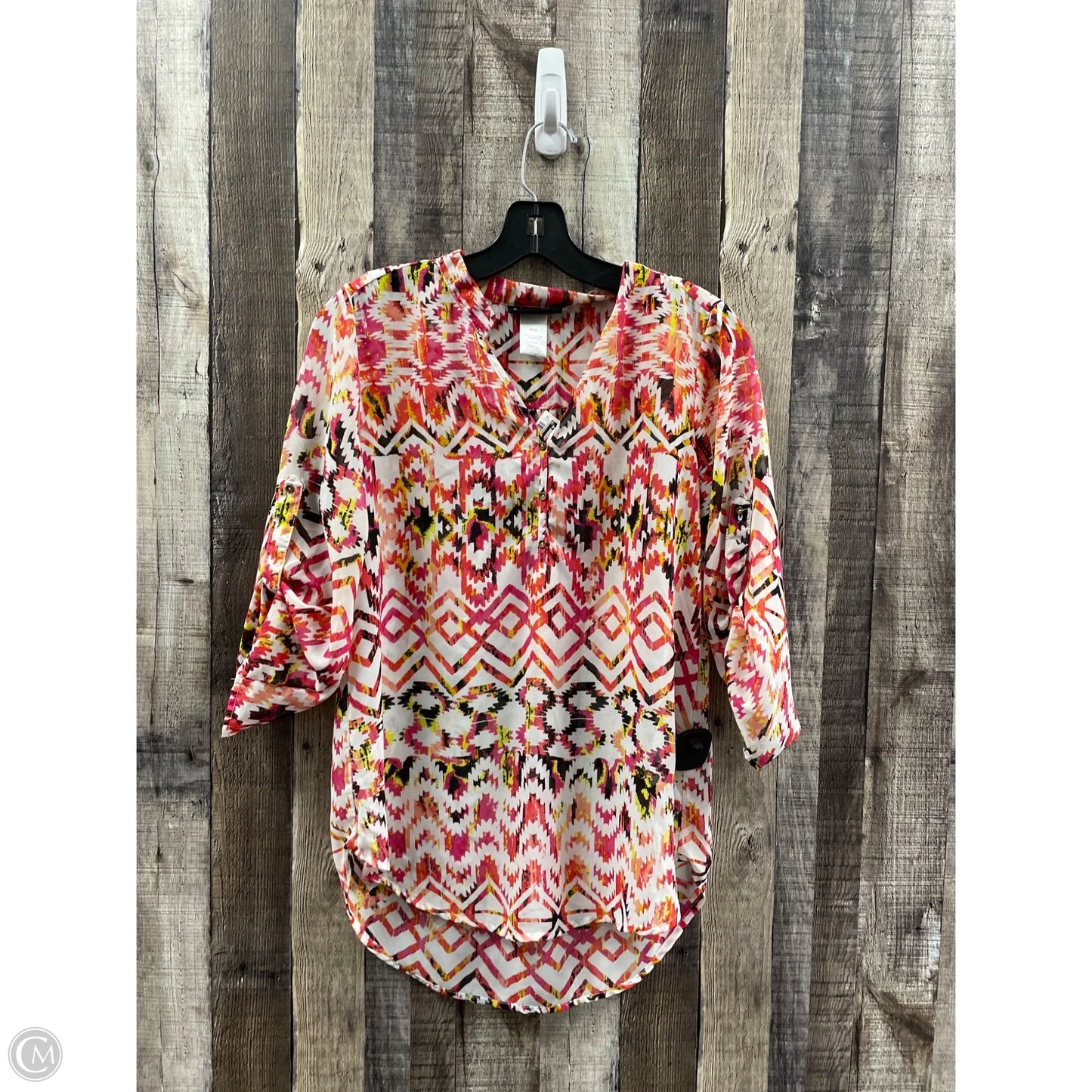 Top Long Sleeve By Signature Studio In Multi-colored, Size: S