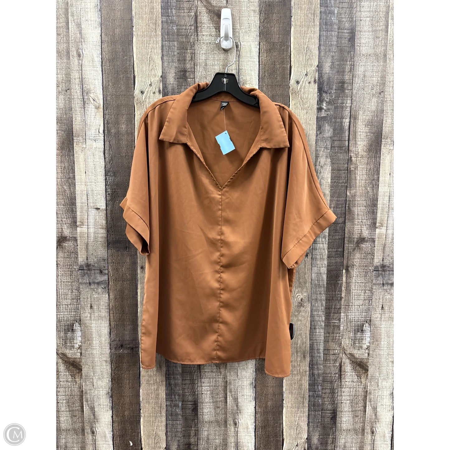 Top Short Sleeve By Shein In Brown, Size: 2x