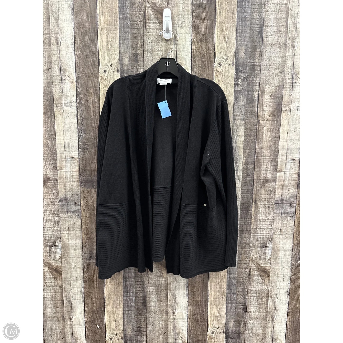 Cardigan By Liz Claiborne In Black, Size: 2x