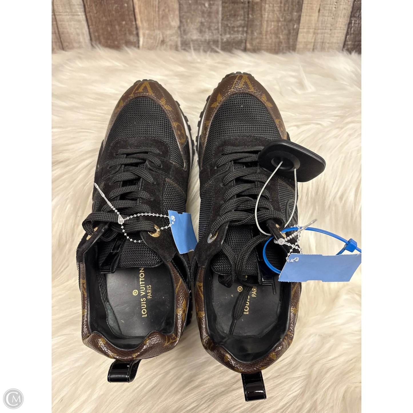 Shoes Luxury Designer By Louis Vuitton In Black & Brown, Size: 7