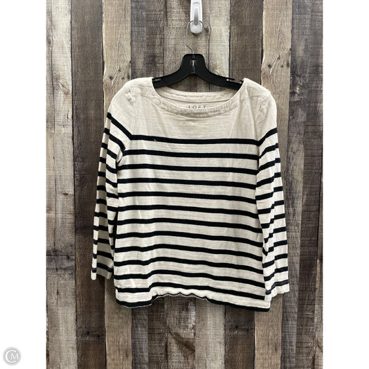 Top Long Sleeve By Loft In Striped Pattern, Size: M