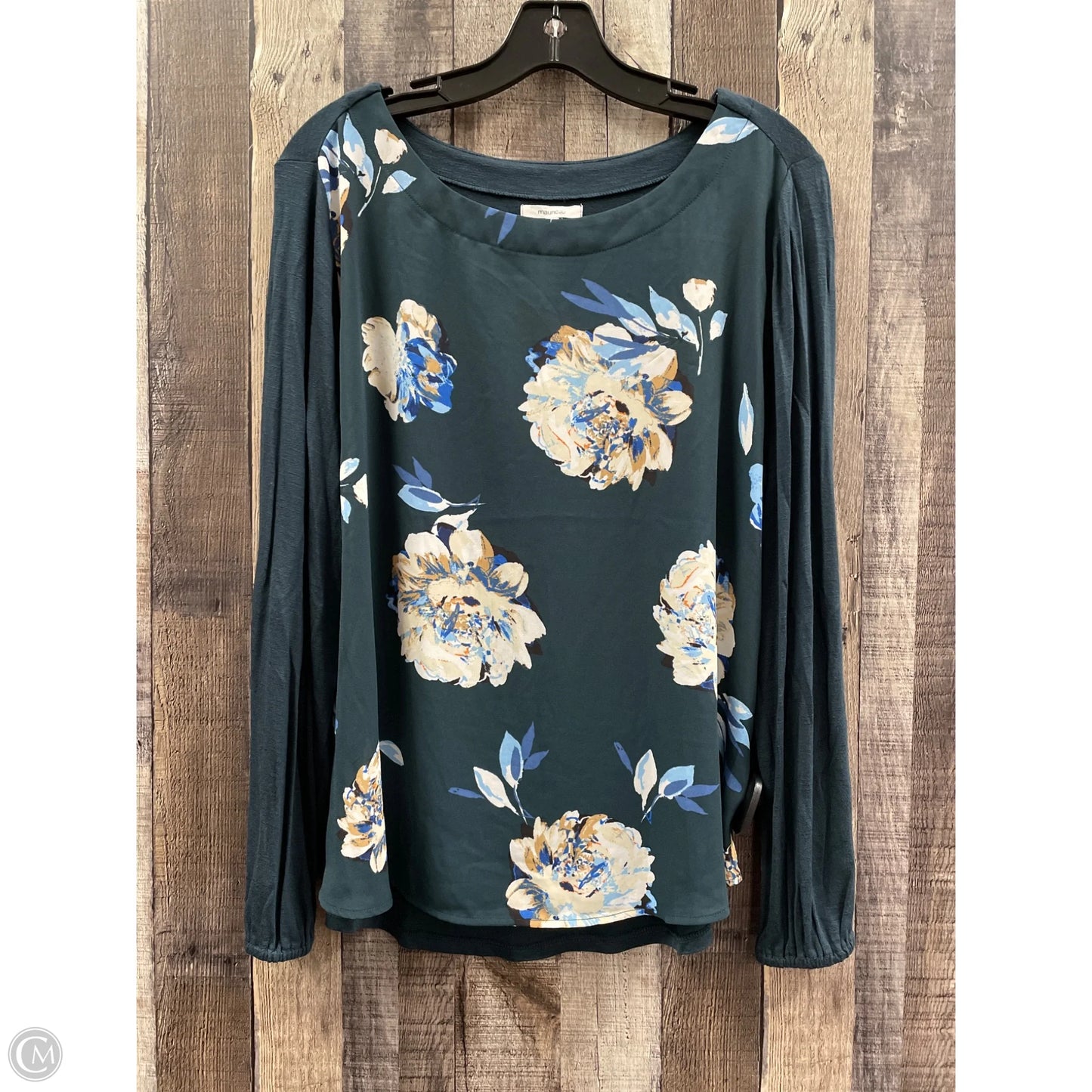 Top Long Sleeve By Maurices In Floral Print, Size: L