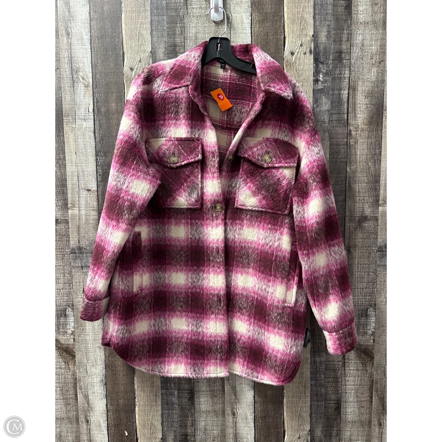 Jacket Faux Fur & Sherpa By Express In Purple, Size: M