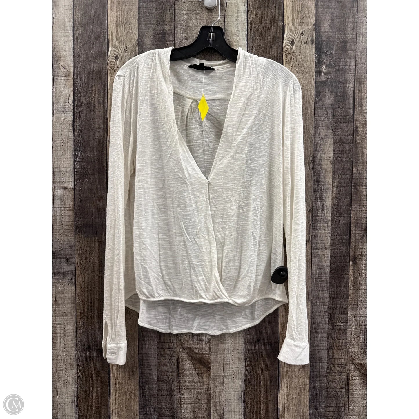 Top Long Sleeve By Olivaceous In White, Size: S