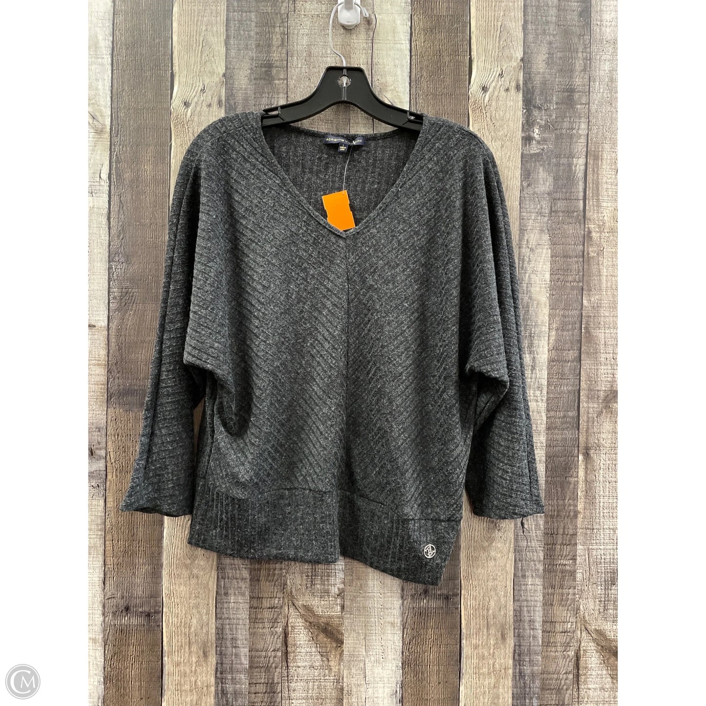 Sweater By Adrienne Vittadini In Grey, Size: L