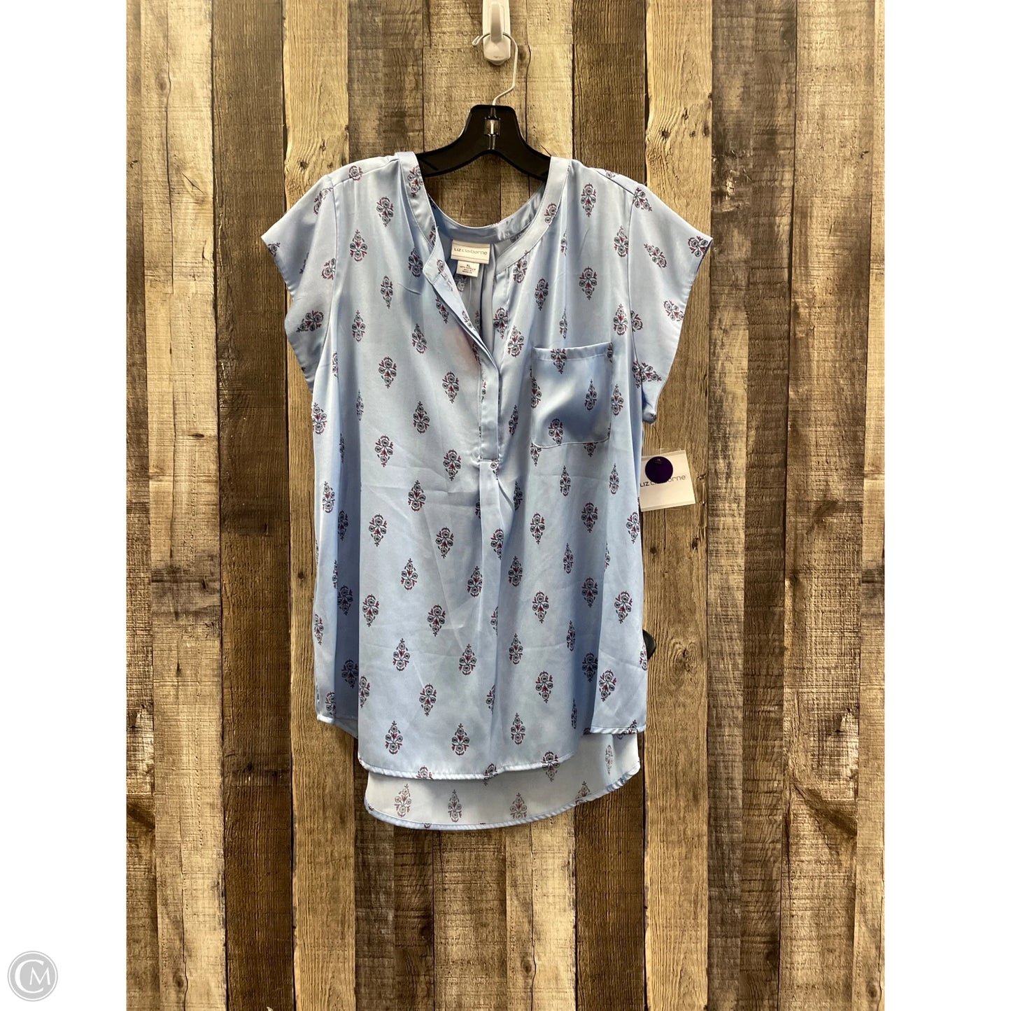 Top Short Sleeve By Liz Claiborne In Blue, Size: Xl