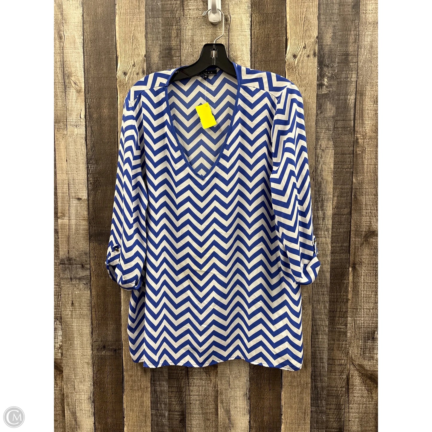 Top 3/4 Sleeve By Kiara In Blue, Size: Xl