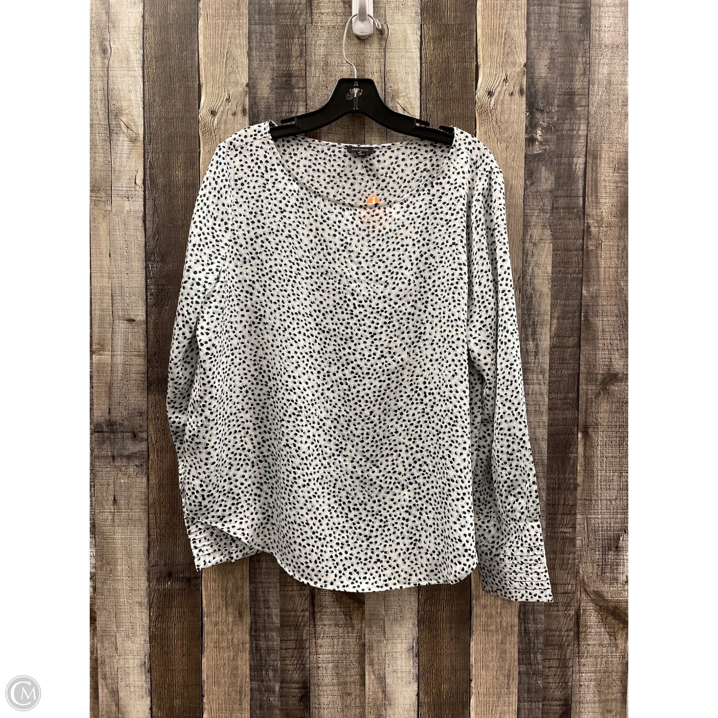 Top Long Sleeve By Ann Taylor In Polkadot Pattern, Size: L