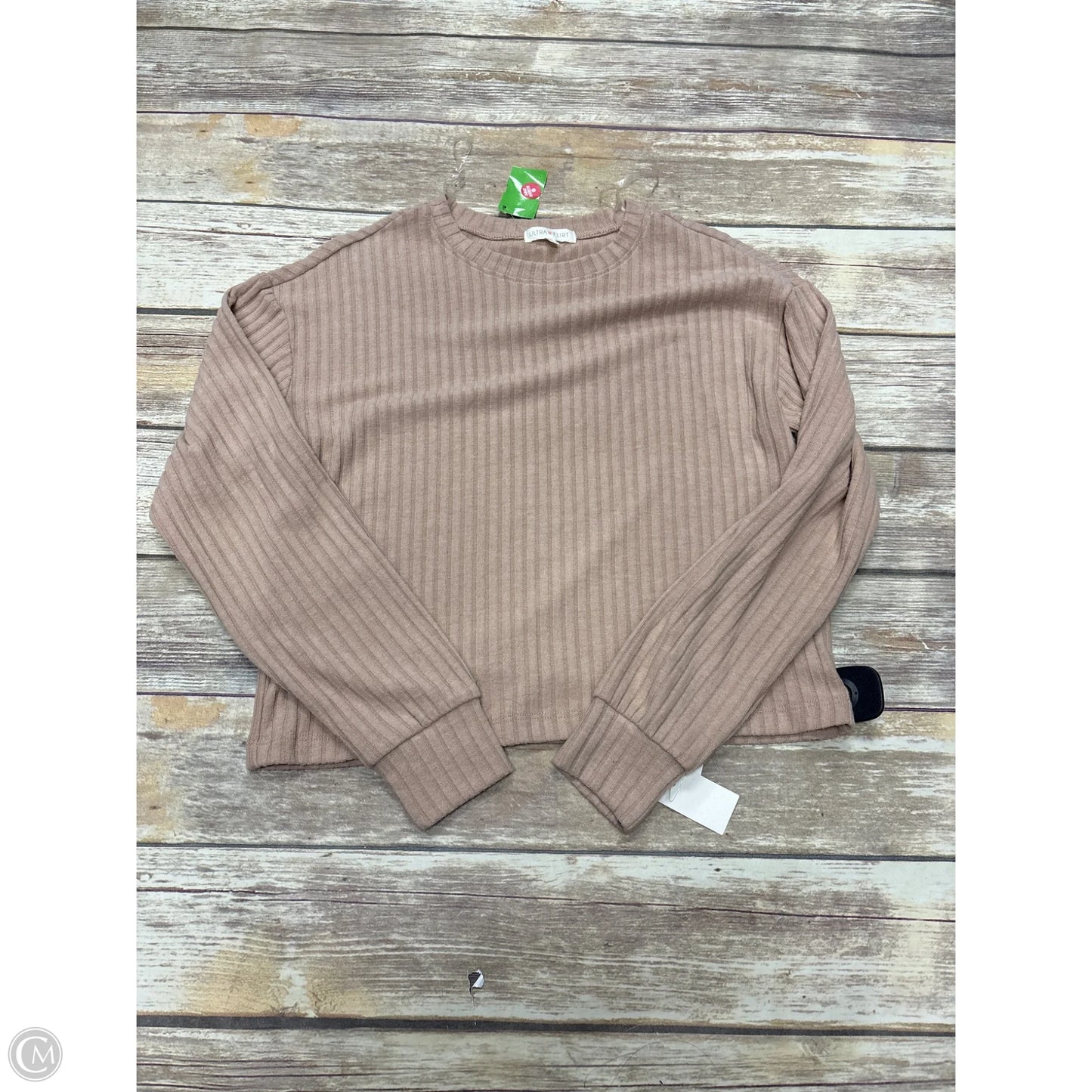 Top Long Sleeve By Ultra Flirt In Brown, Size: S