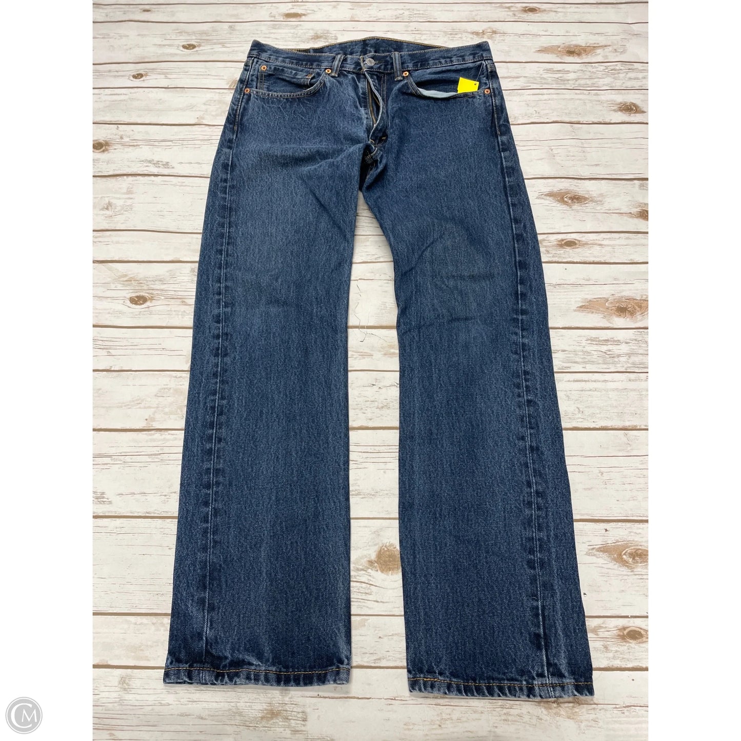 Jeans Straight By Levis In Blue Denim, Size: 16