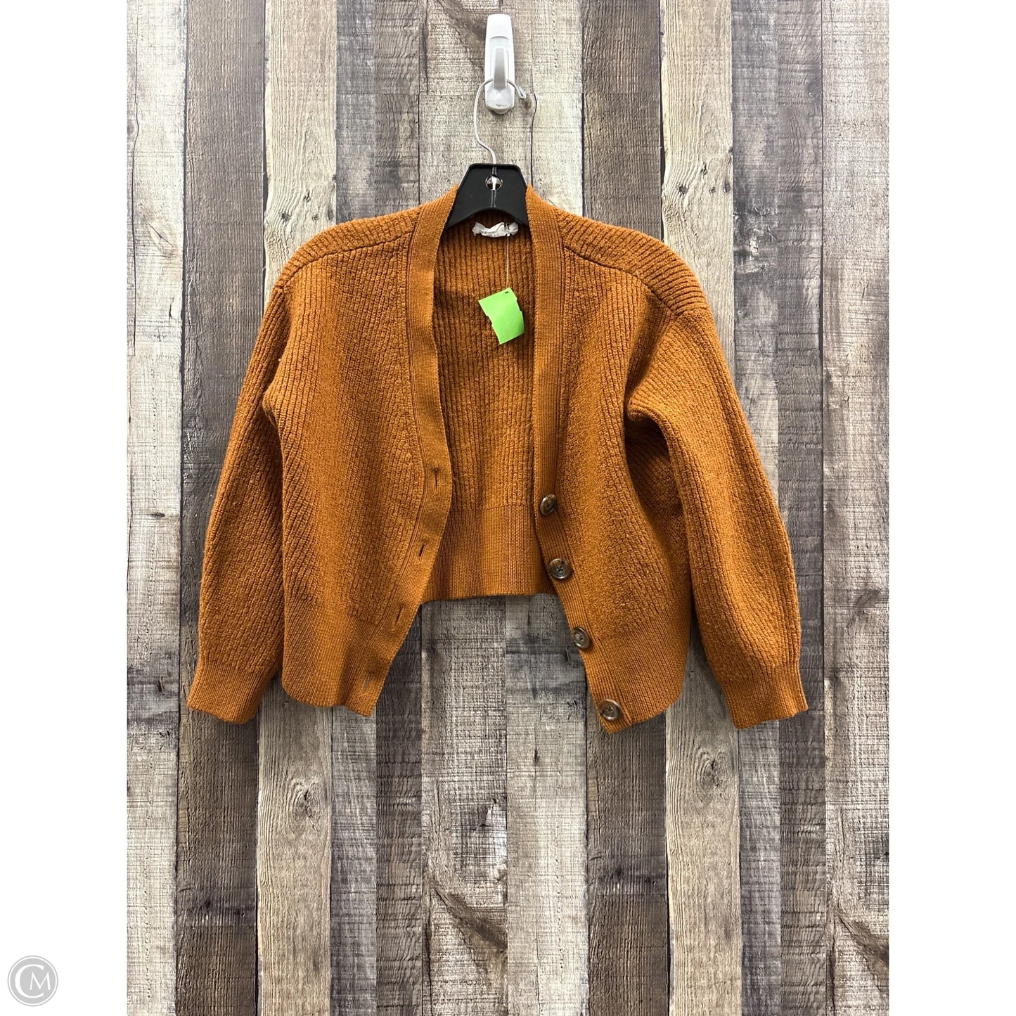 Sweater Cardigan By Velvet In Brown, Size: M