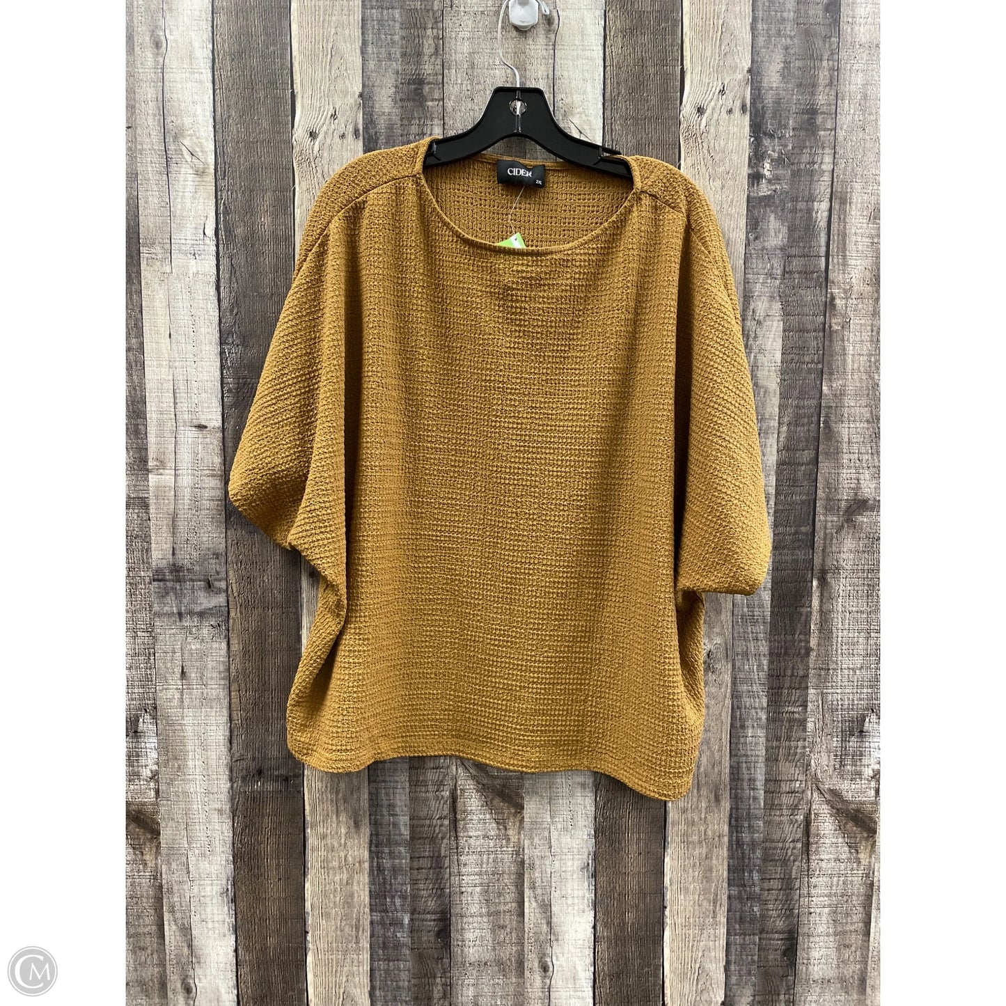 Top Short Sleeve By Cider In Brown, Size: 2x