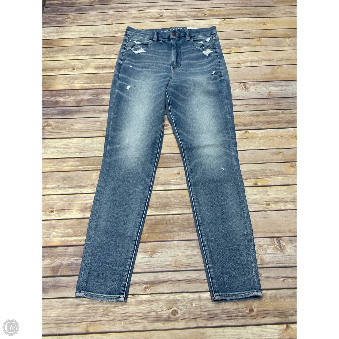 Jeans Skinny By American Eagle In Blue Denim, Size: 8