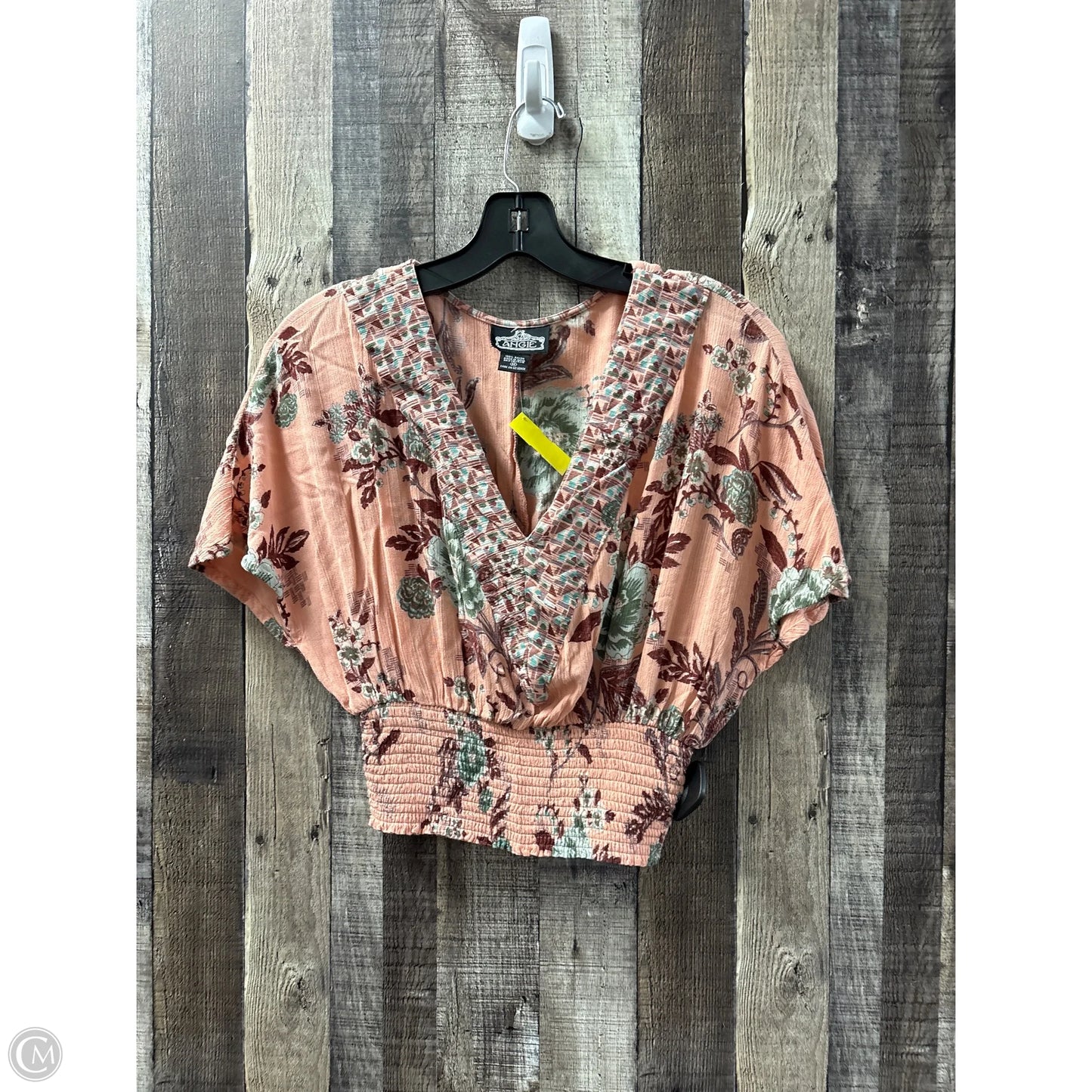 Top Short Sleeve By Angie In Pink, Size: M