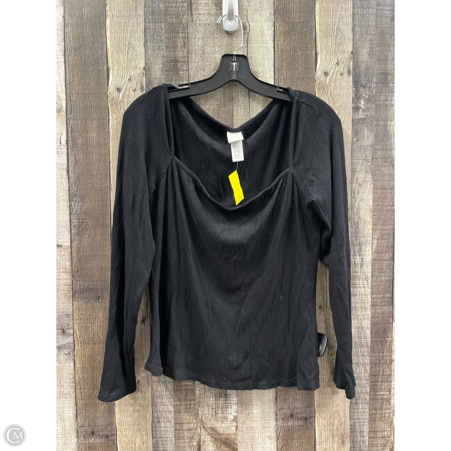 Top Long Sleeve By H&m In Black, Size: Xl