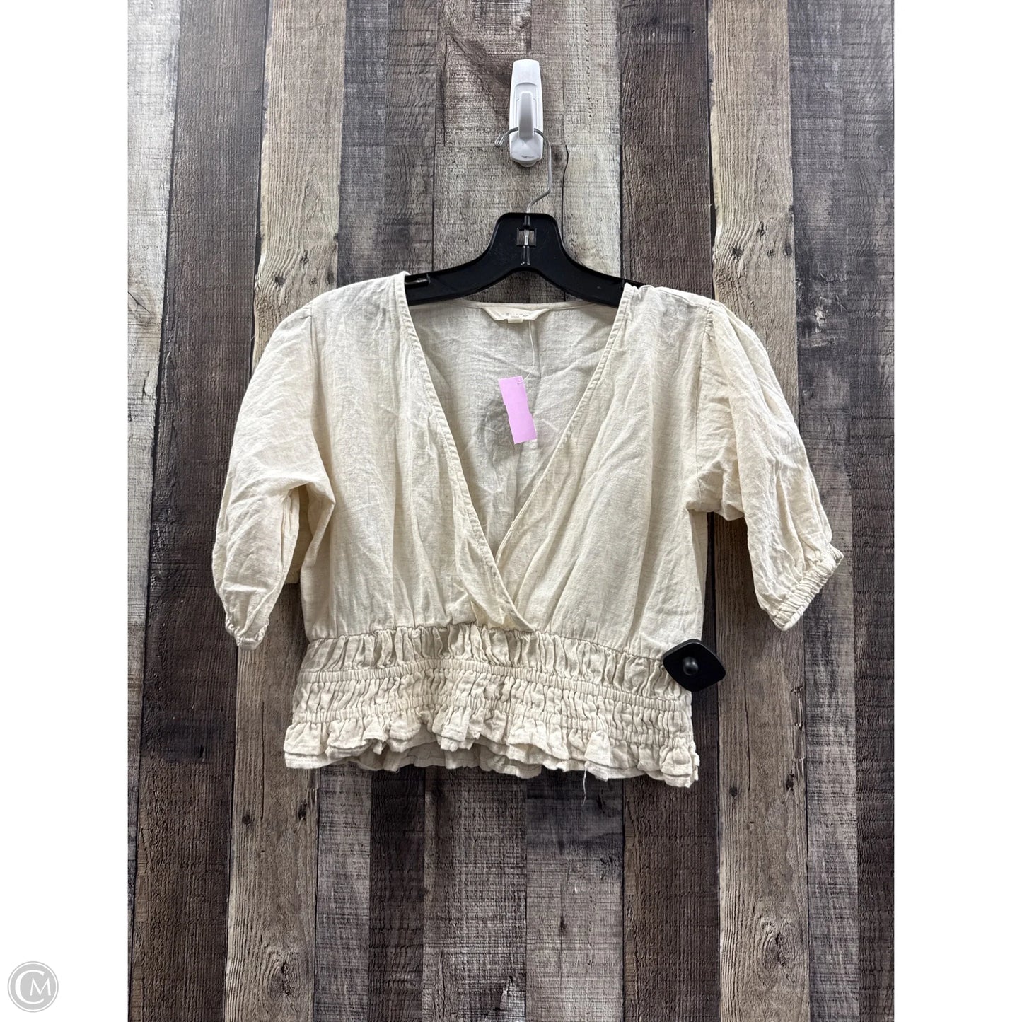 Top Short Sleeve By Sim & Sam In Taupe, Size: S