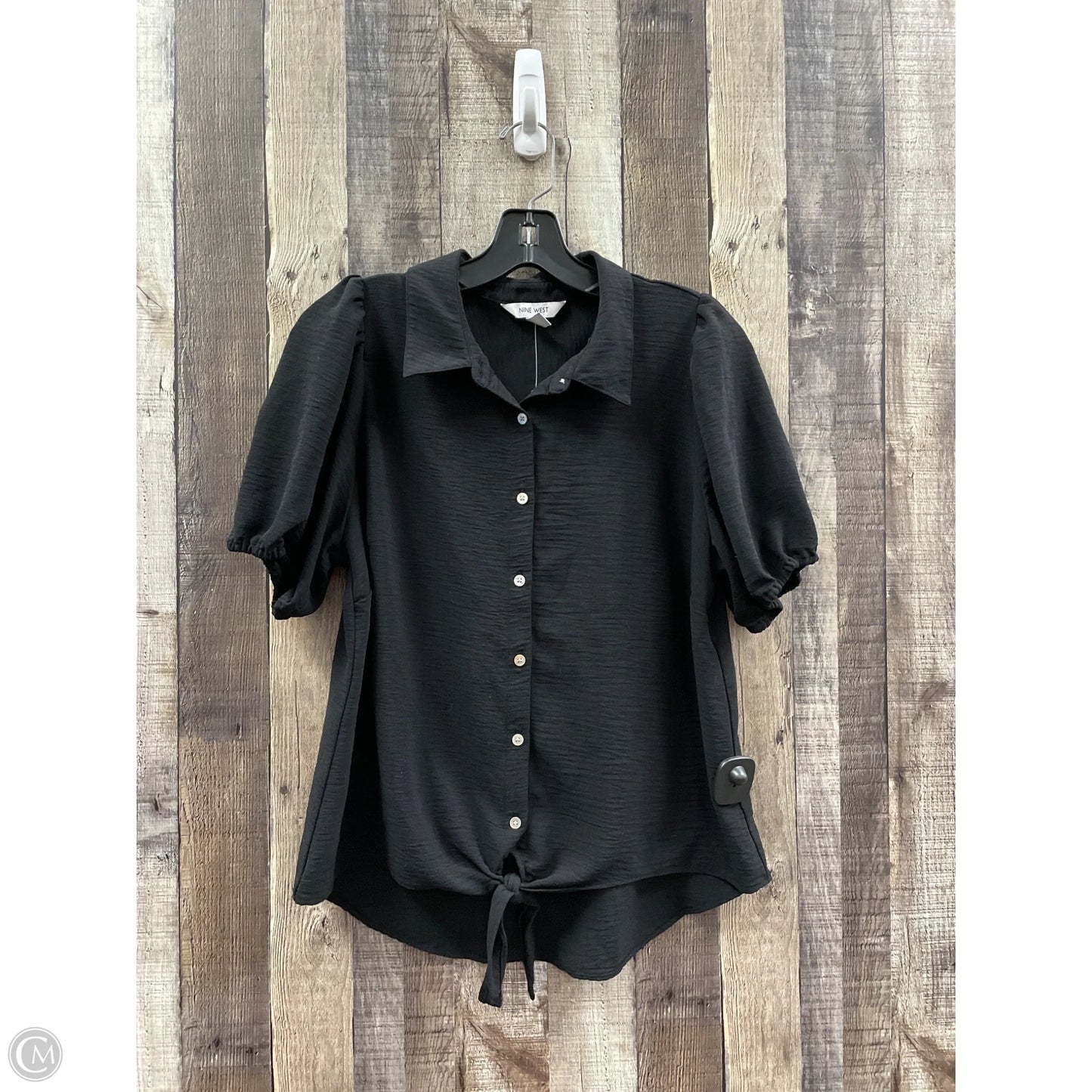 Top Short Sleeve By Nine West In Black, Size: L