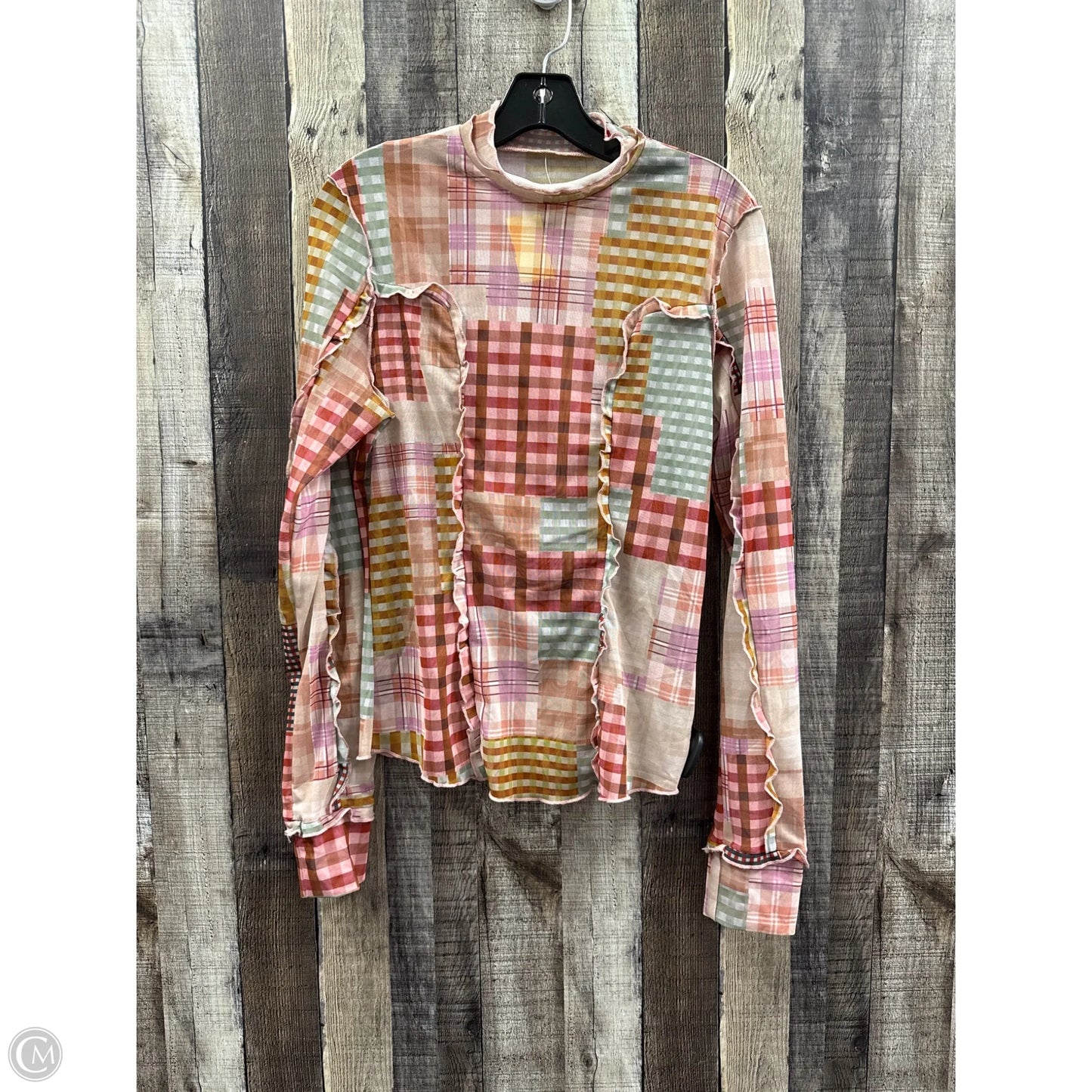 Top Long Sleeve By Cme In Multi-colored, Size: L