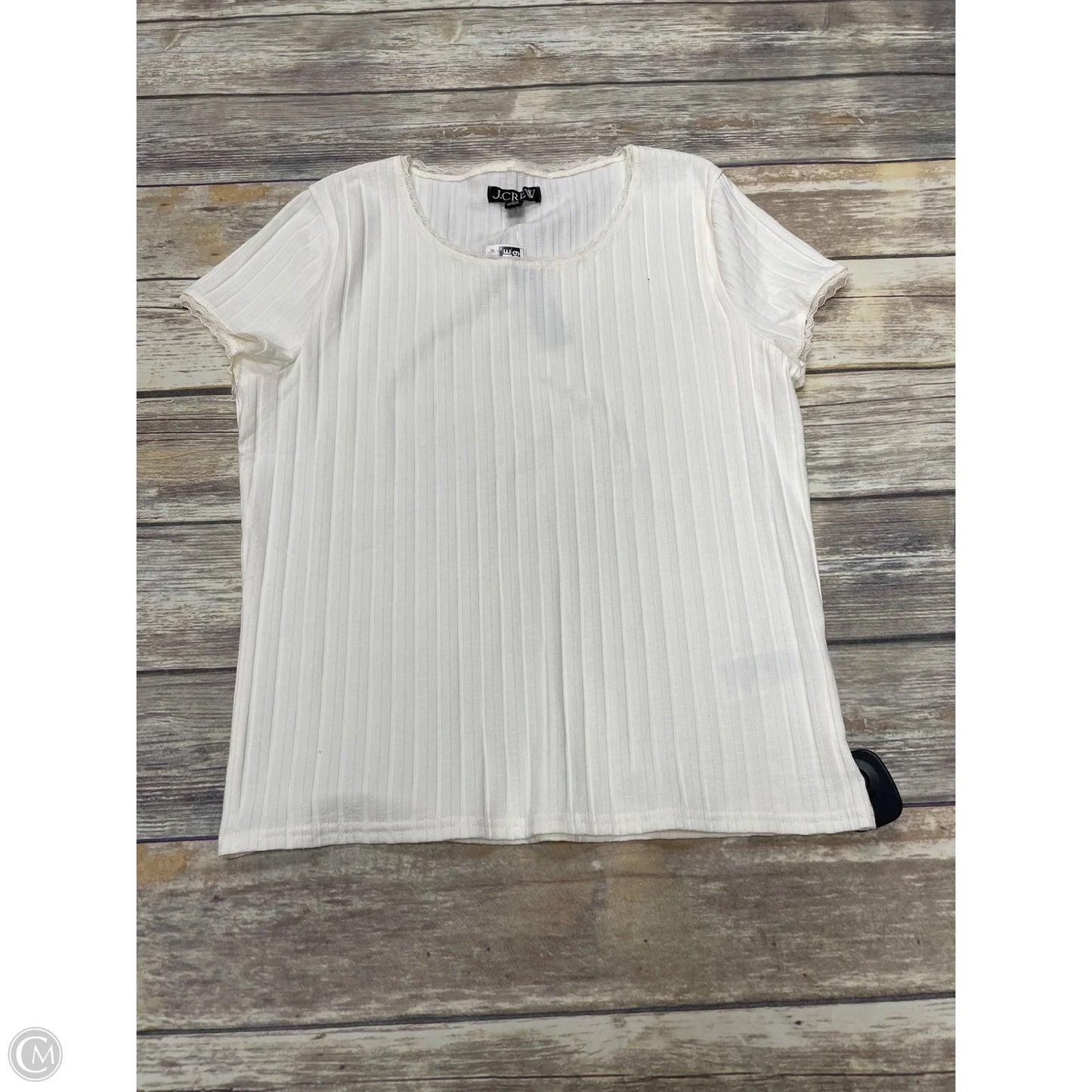 Top Short Sleeve By J. Crew In Ivory, Size: L