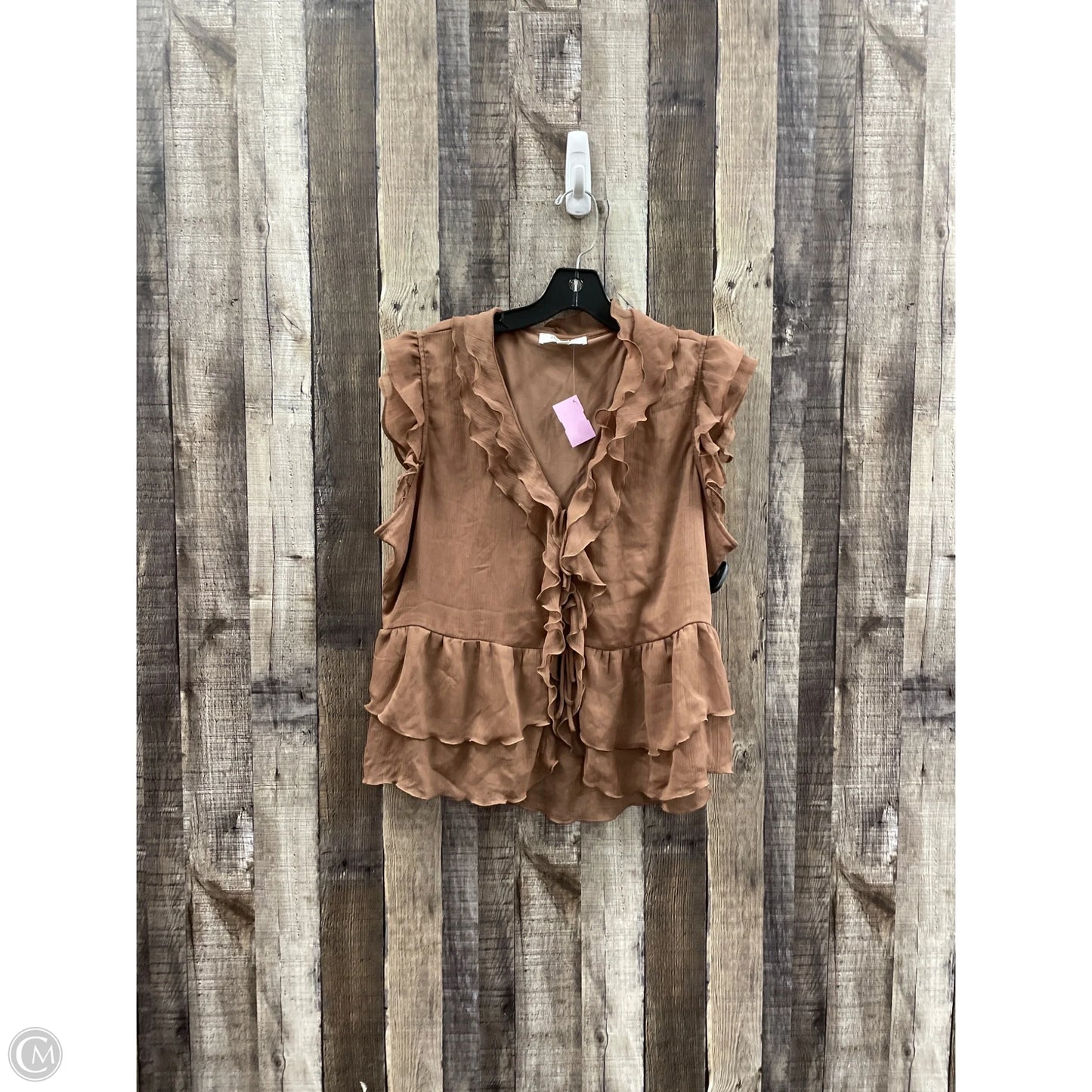 Top Sleeveless By Cme In Brown, Size: L
