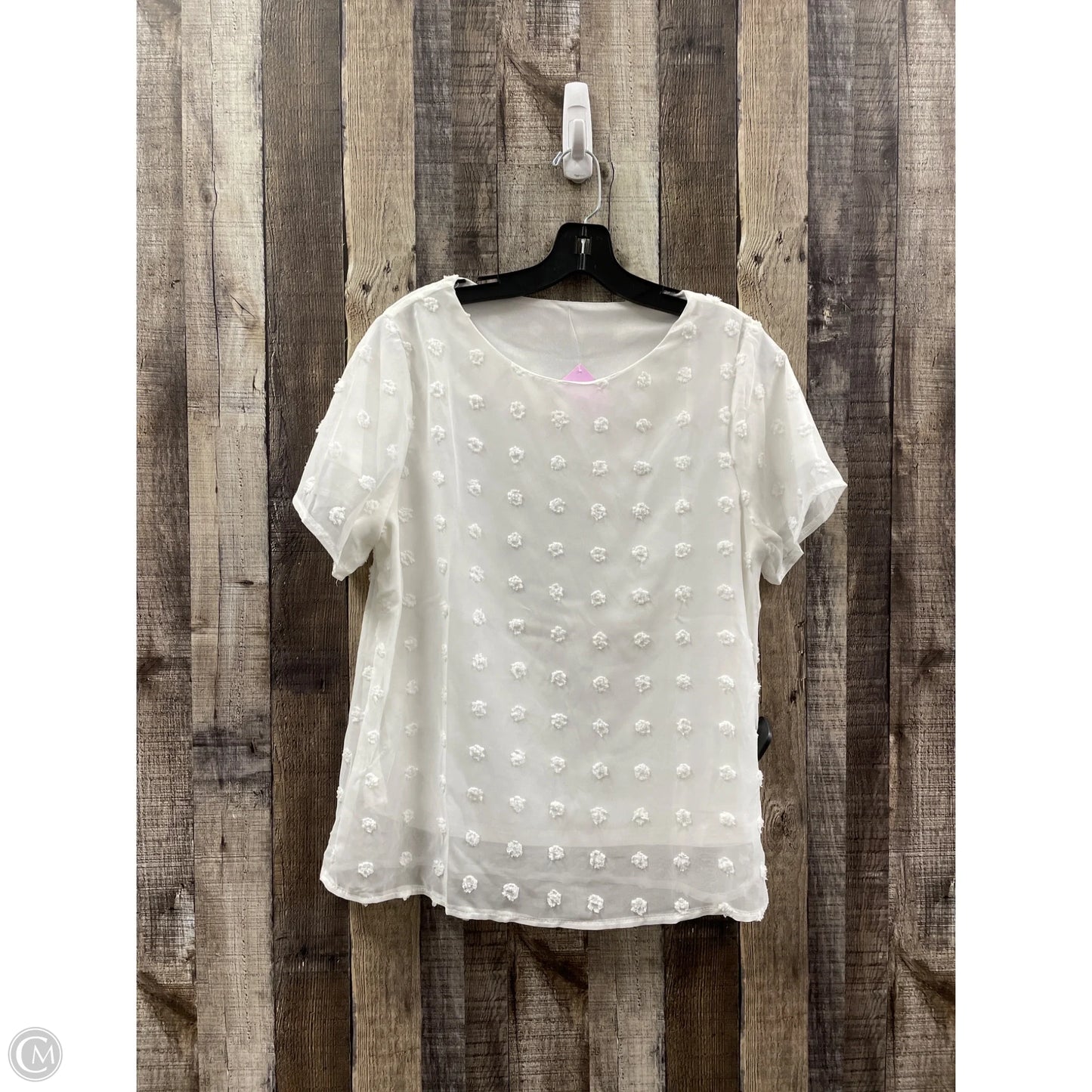 Top Short Sleeve By Cme In White, Size: S