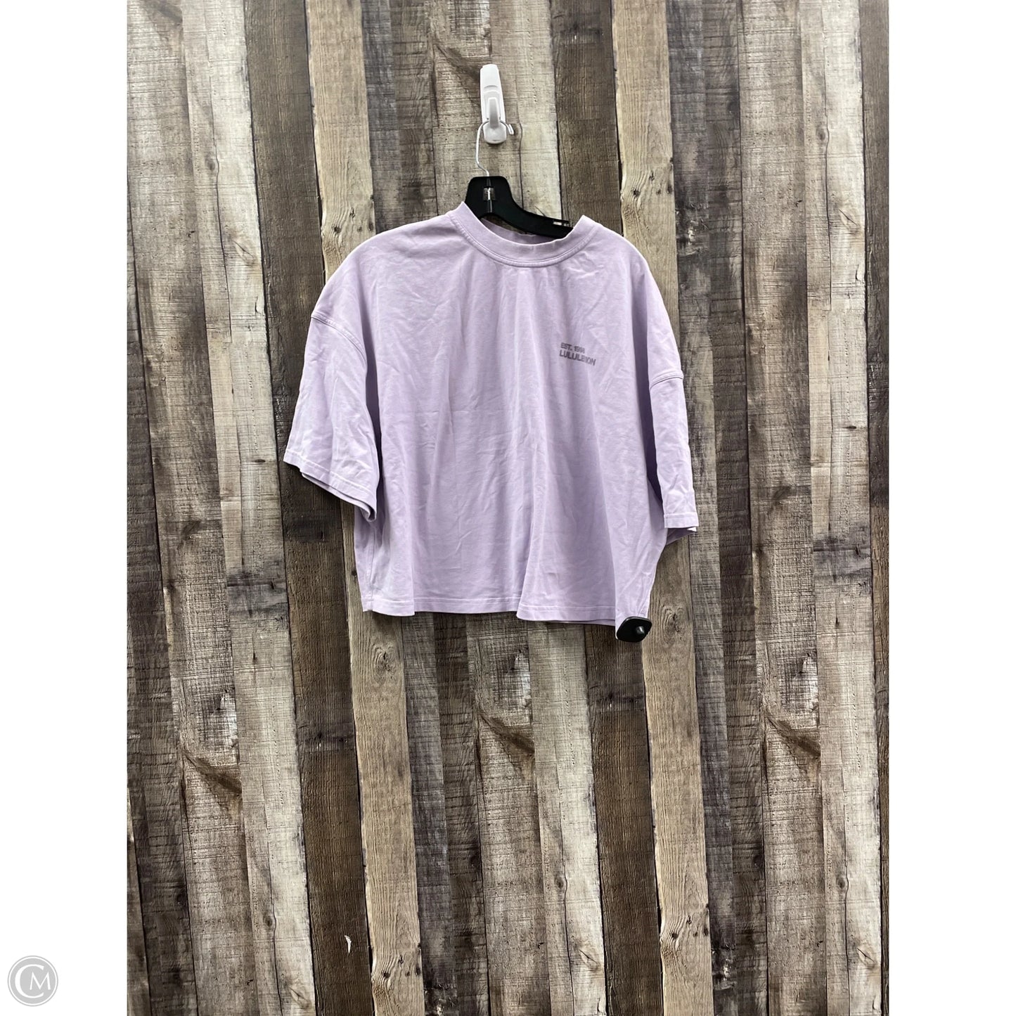 Athletic Top Short Sleeve By Lululemon In Purple, Size: Xl