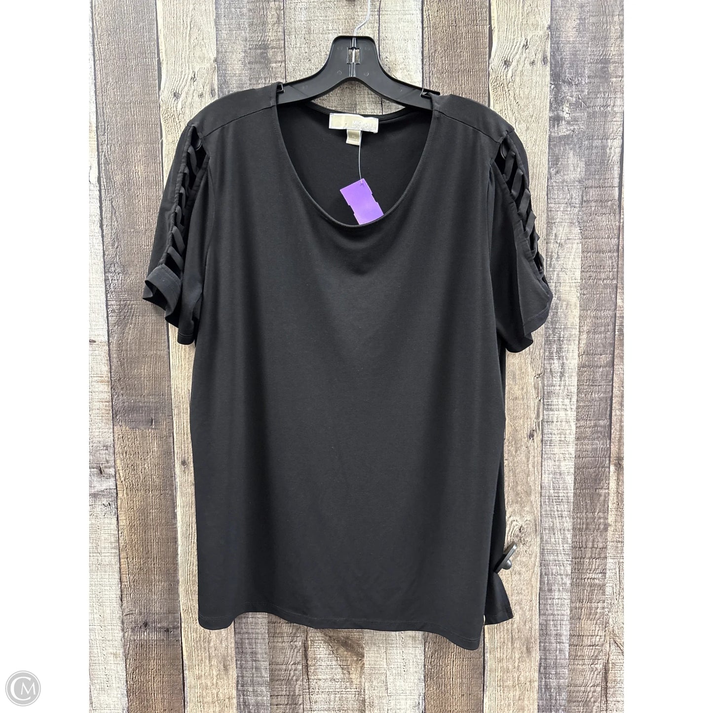 Top Short Sleeve Designer By Michael Kors In Black, Size: Xl