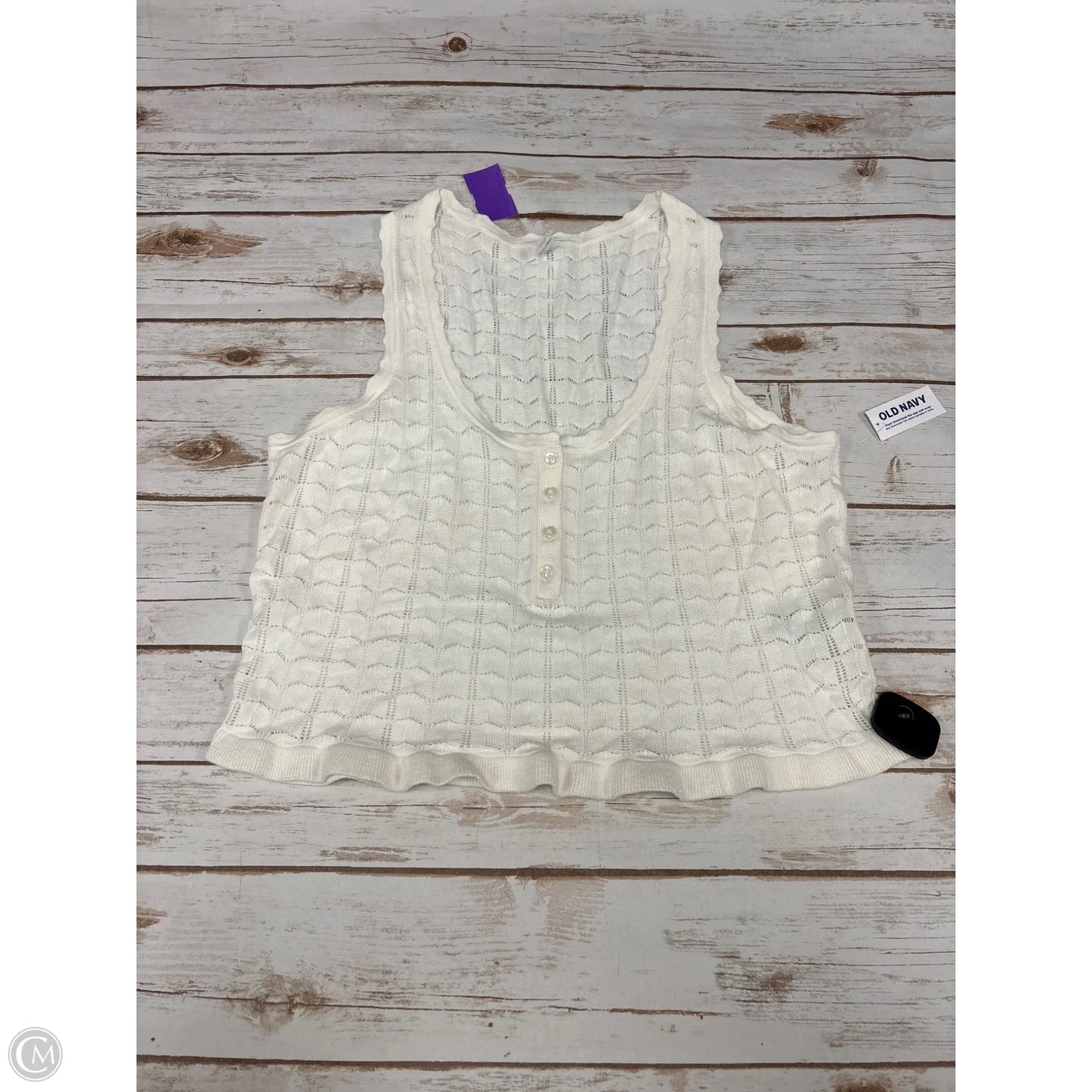 Top Sleeveless By Old Navy In White, Size: M