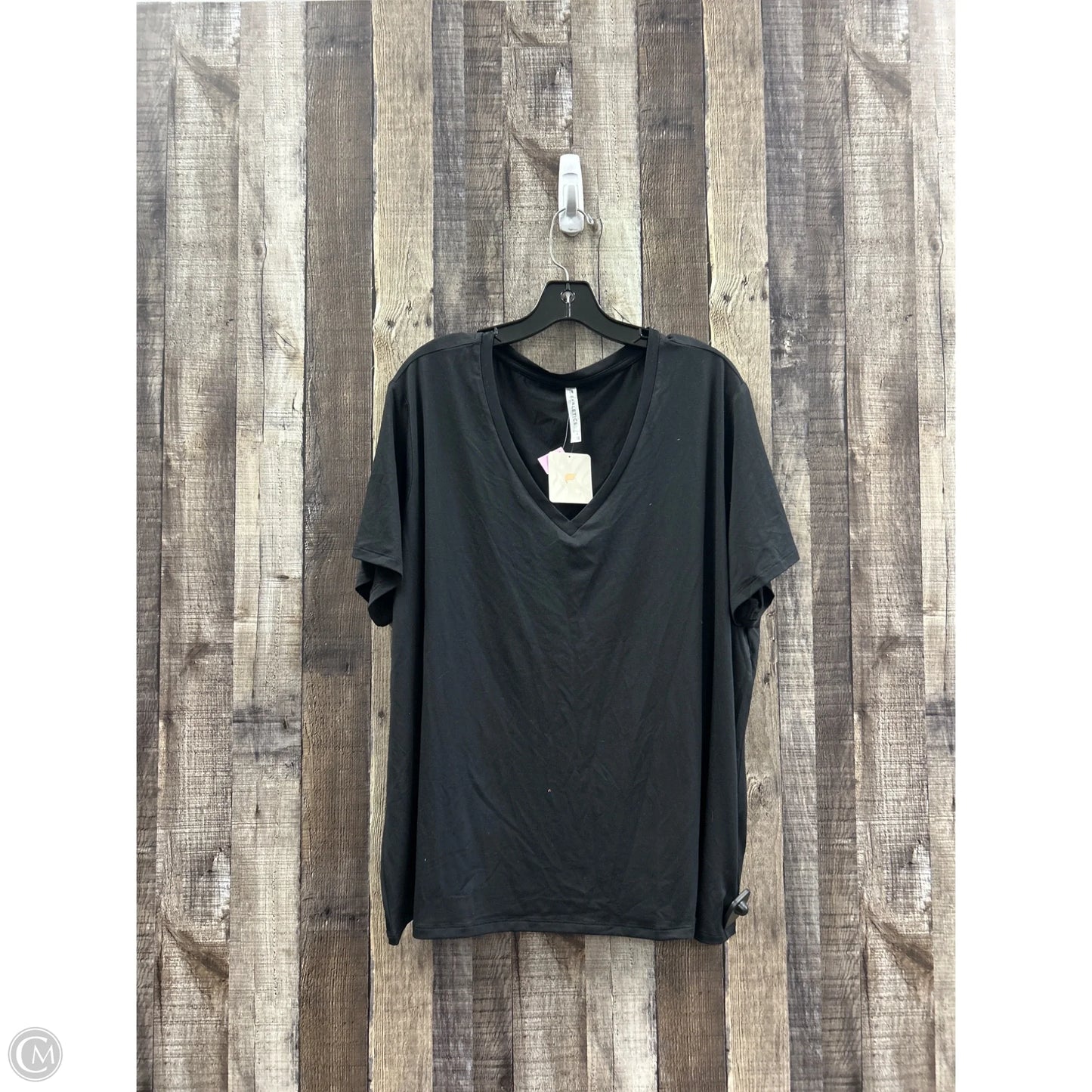 Athletic Top Short Sleeve By Fabletics In Black, Size: 1x