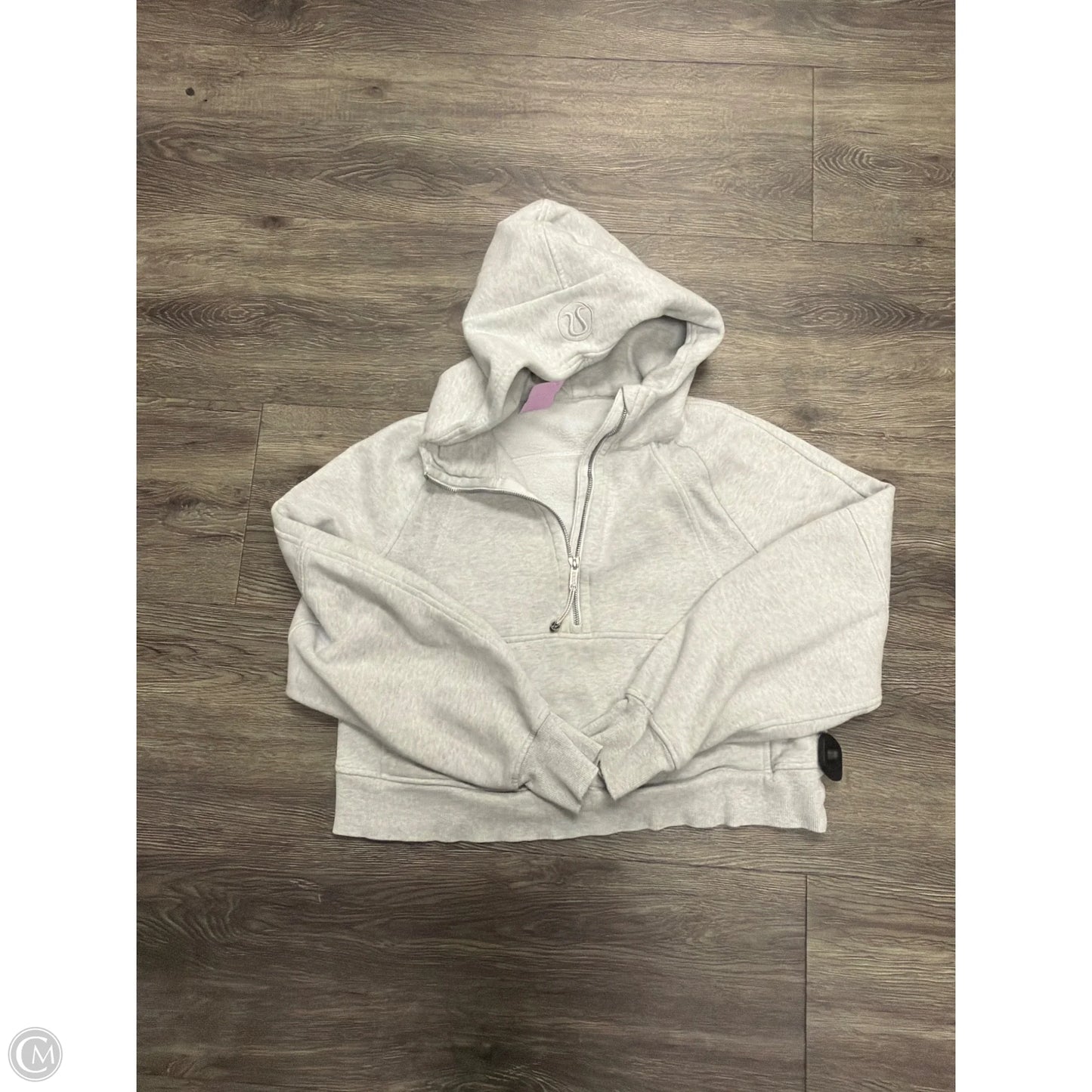 Athletic Sweatshirt Hoodie By Lululemon In Grey, Size: Xs