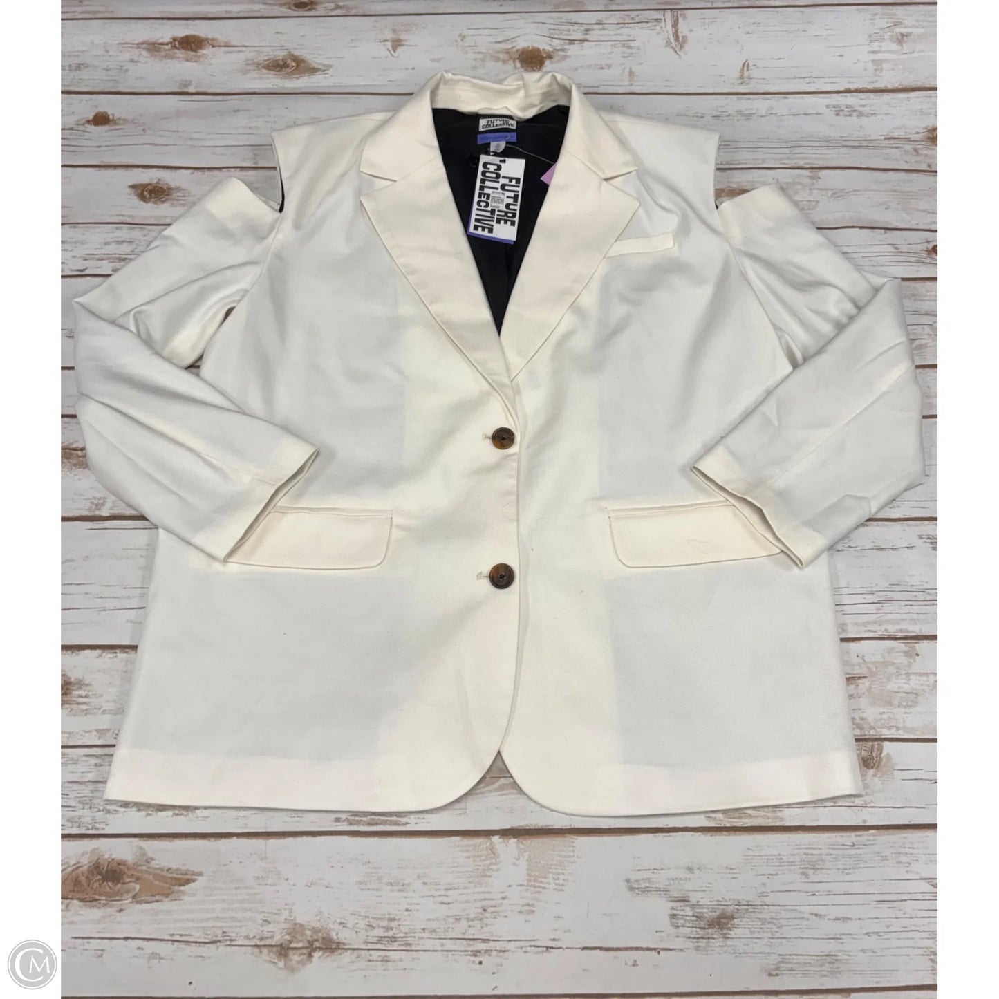 Blazer By Future Collective In Cream, Size: Xl
