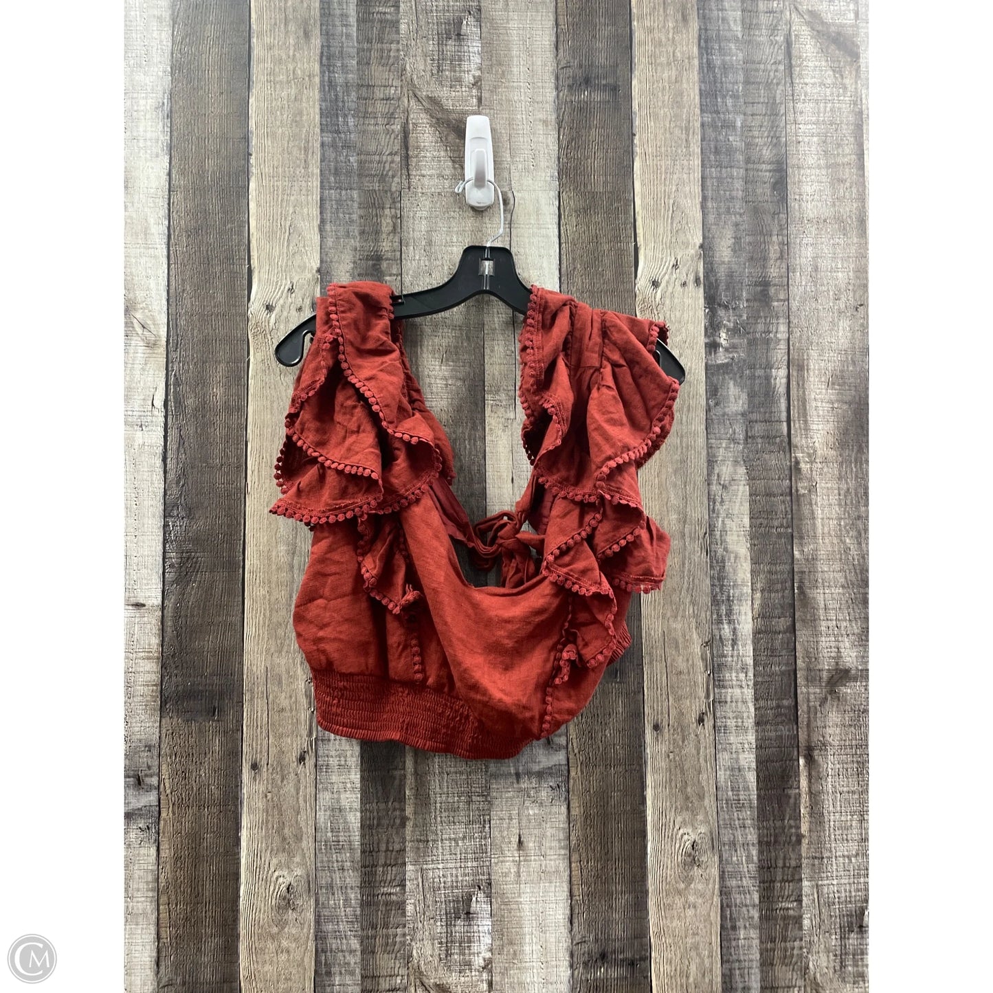 Top Short Sleeve By Express In Bronze, Size: L