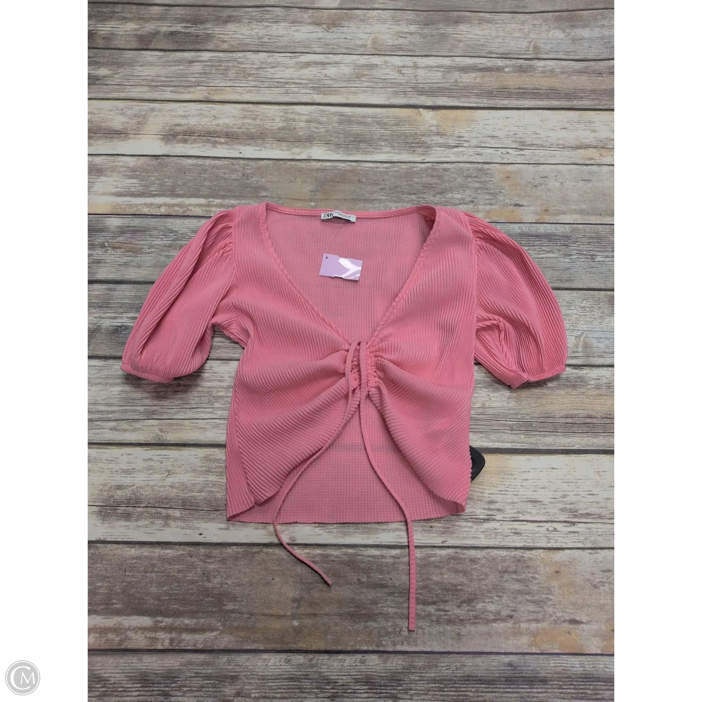 Top Short Sleeve By Zara In Pink, Size: M
