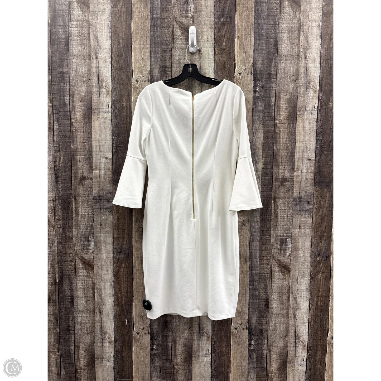 Dress Casual Midi By Calvin Klein In White, Size: 10