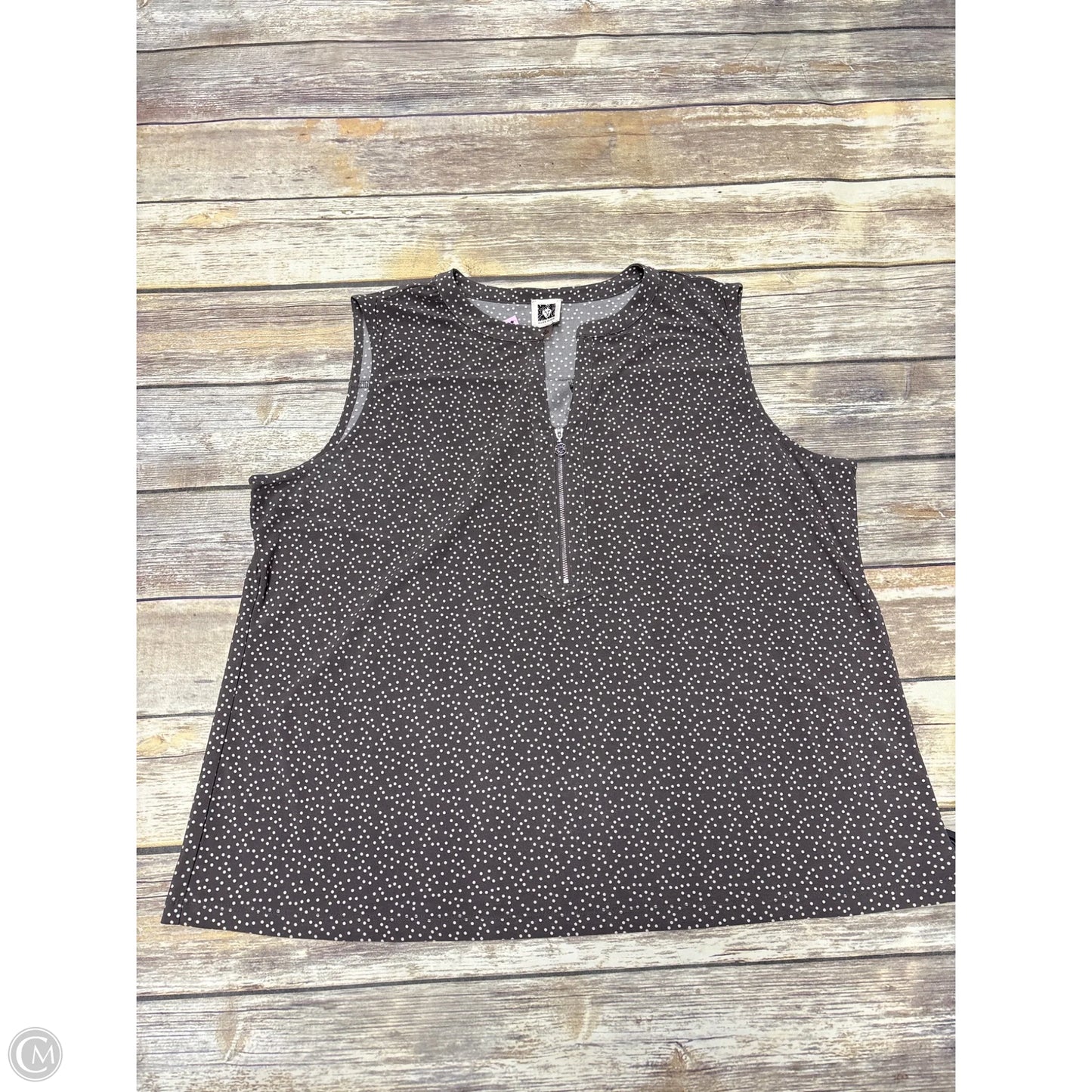 Top Sleeveless By Anne Klein In Grey, Size: Xl