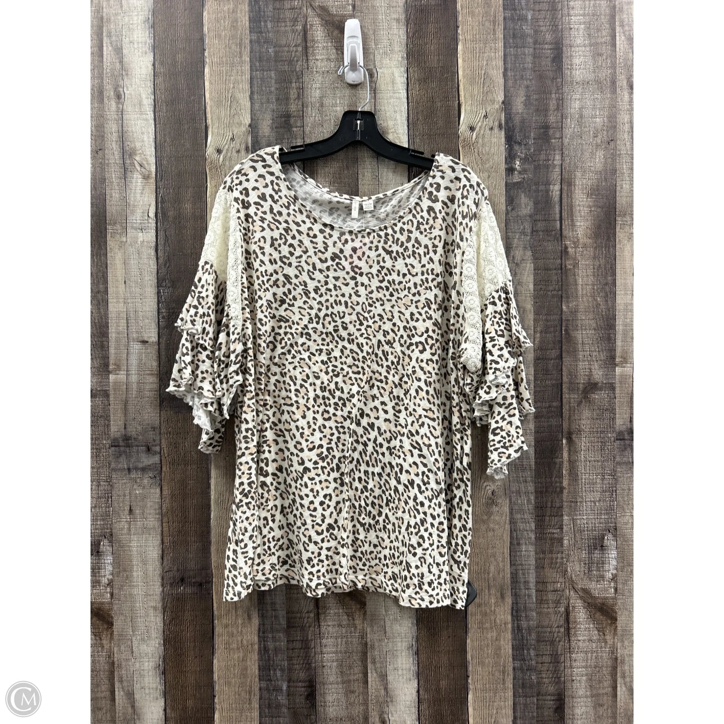 Top 3/4 Sleeve By Cme In Animal Print, Size: 1x