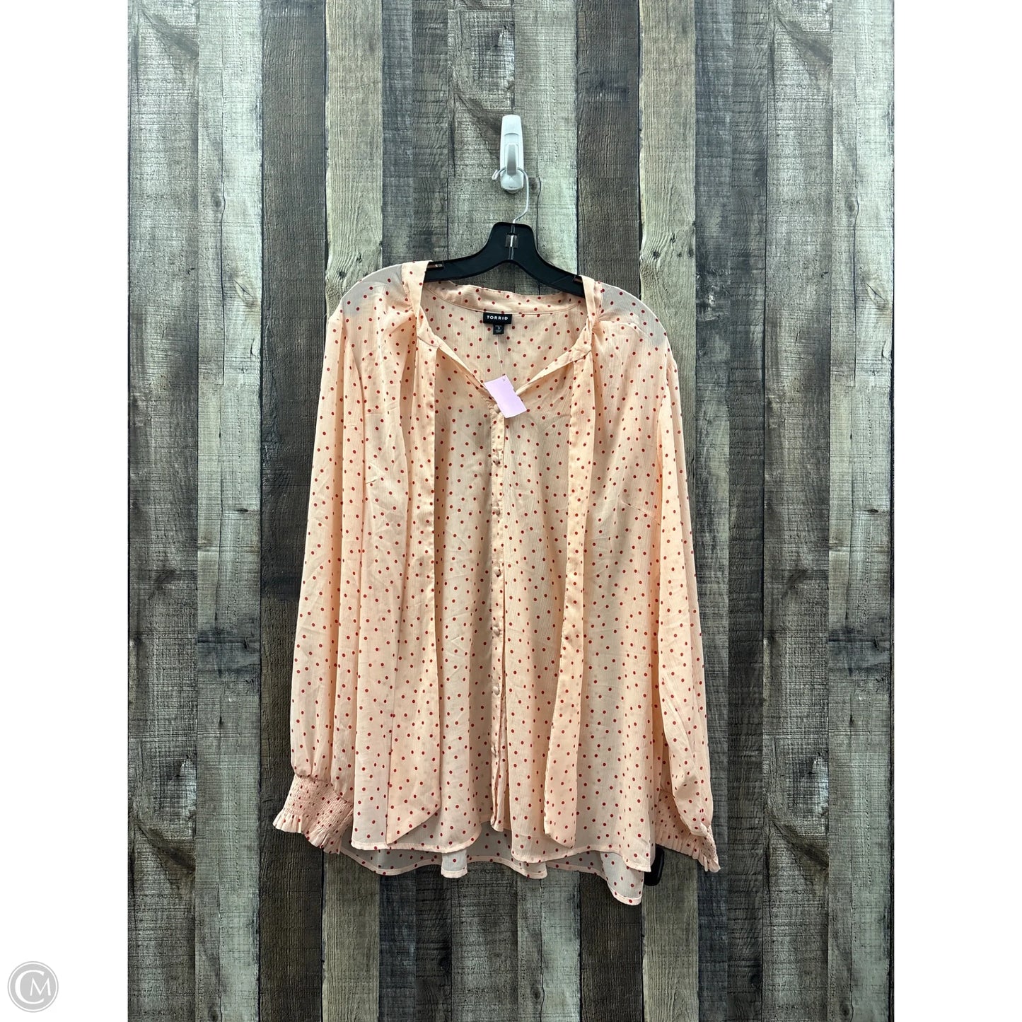 Top Long Sleeve By Torrid In Polkadot Pattern, Size: 3x