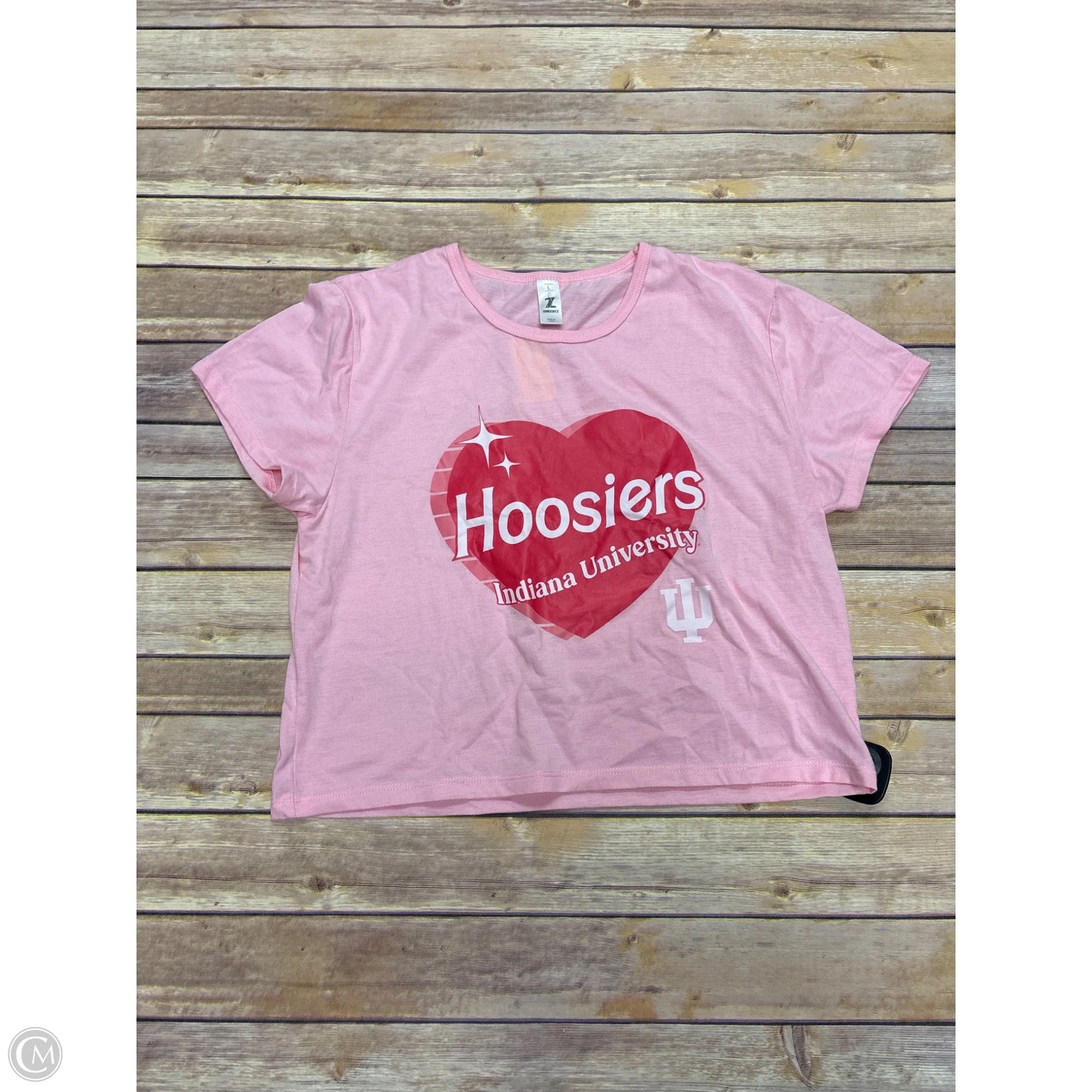 Top Short Sleeve By Cme In Pink, Size: L