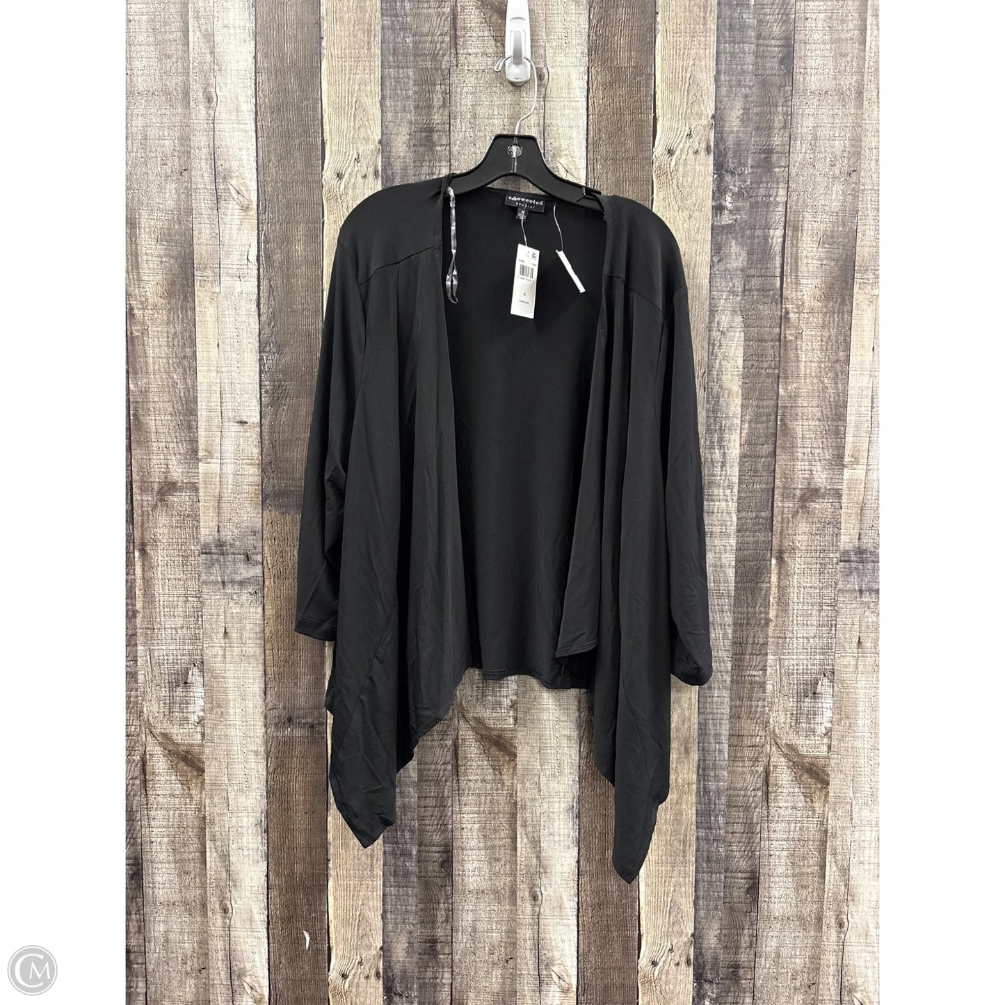 Cardigan By Connected Apparel In Black, Size: 3x