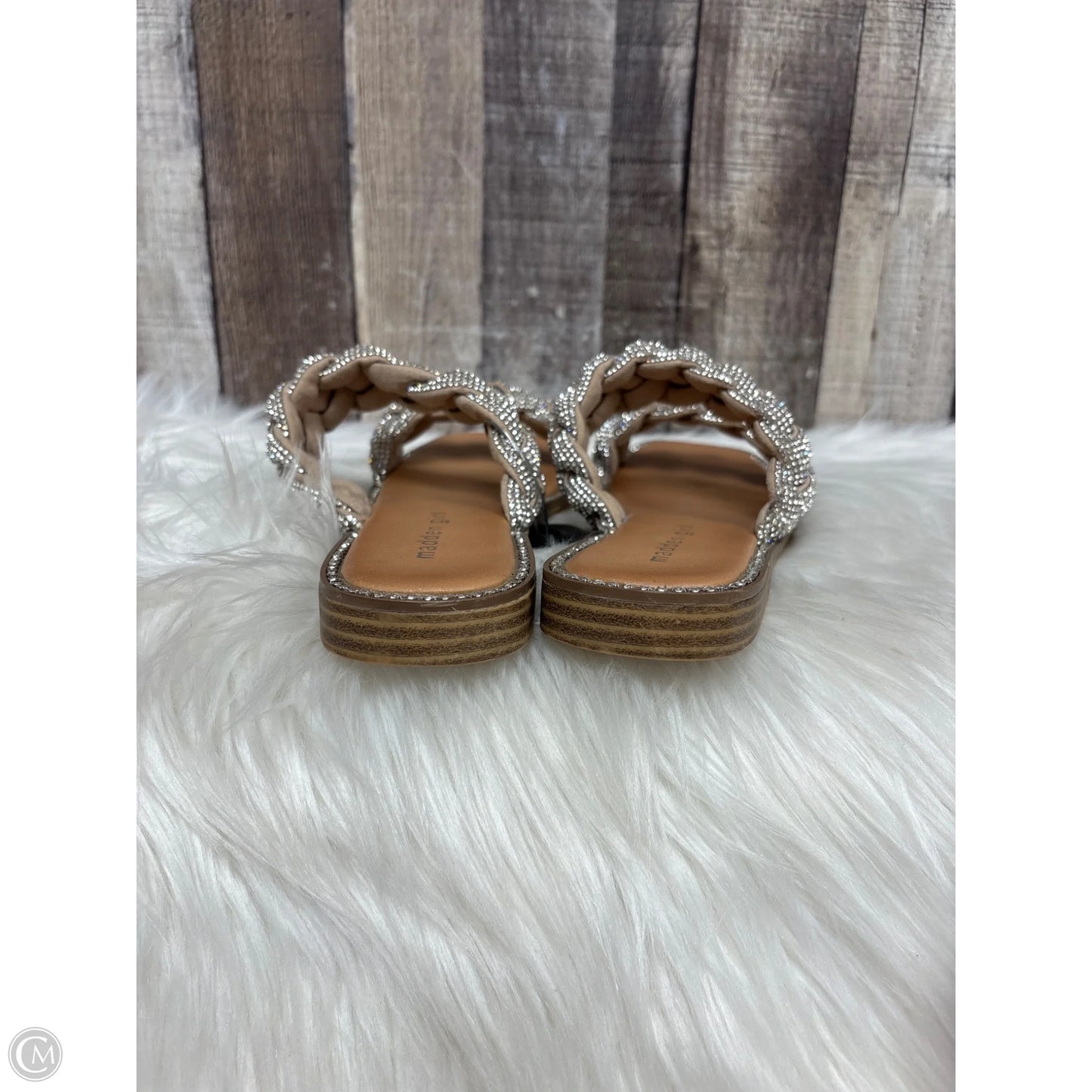 Sandals Flats By Madden Girl In Brown & Silver, Size: 8