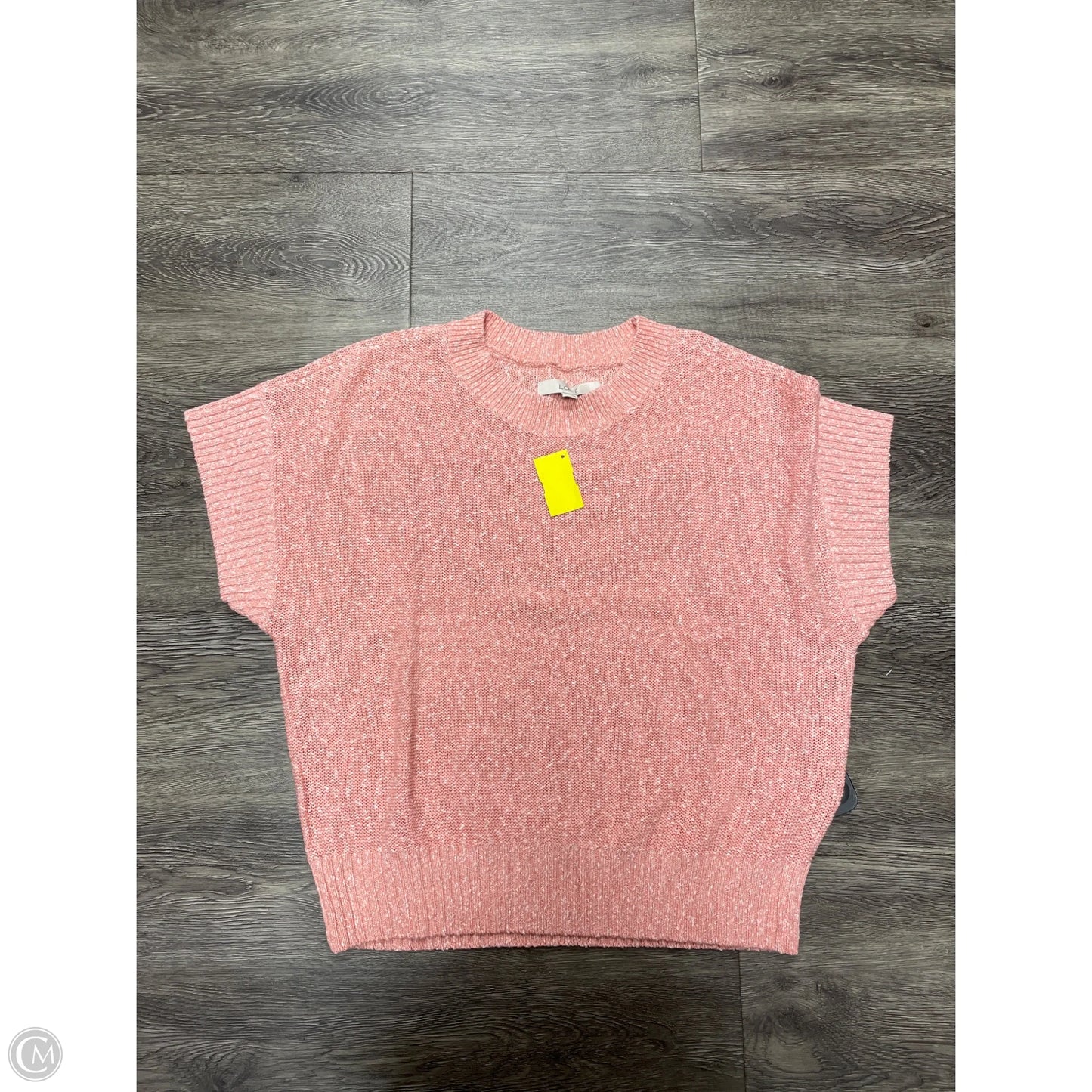 Sweater Short Sleeve By Loft In Pink, Size: Xl