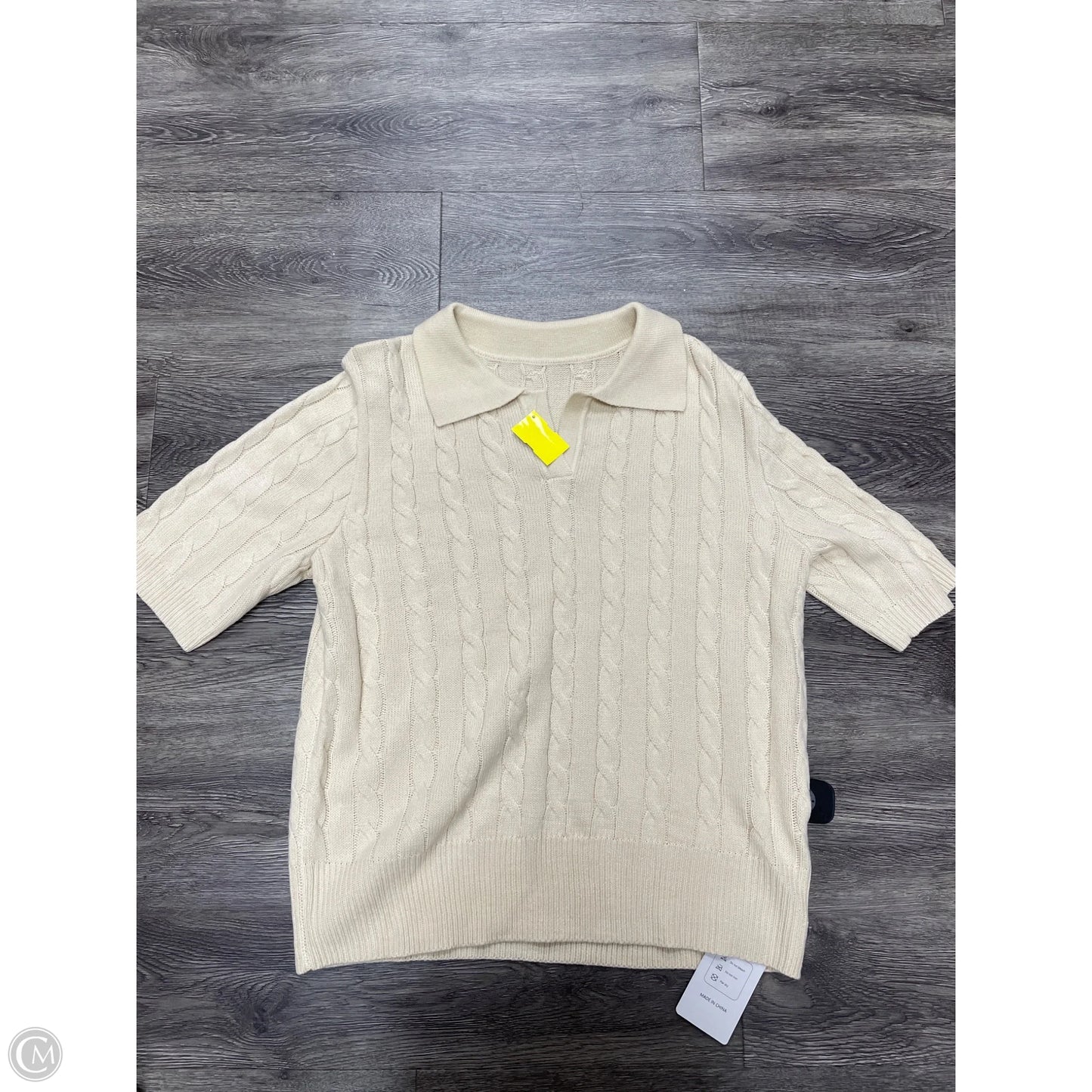 Top Short Sleeve By Cme In Tan, Size: Xl