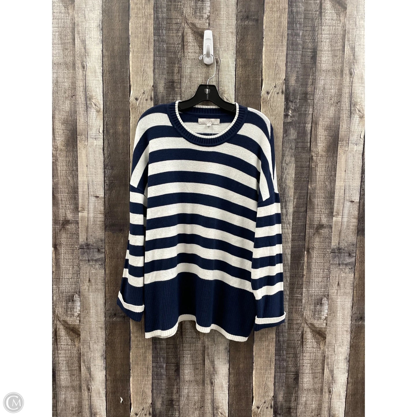 Sweater By Loft In Striped Pattern, Size: L