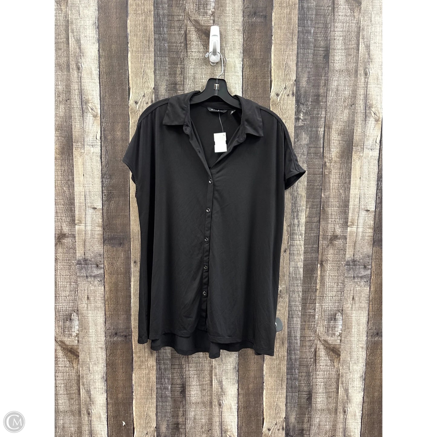 Top Short Sleeve By H For Halston In Black, Size: M