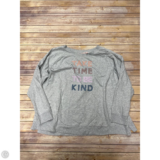 Sweatshirt Collar By Evri In Grey, Size: 4x