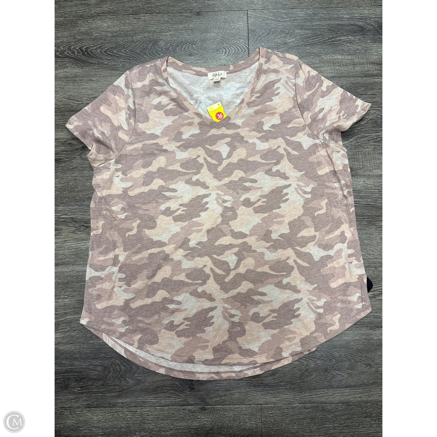 Top Short Sleeve By Style And Co Collection Women In Camouflage Print, Size: 2x