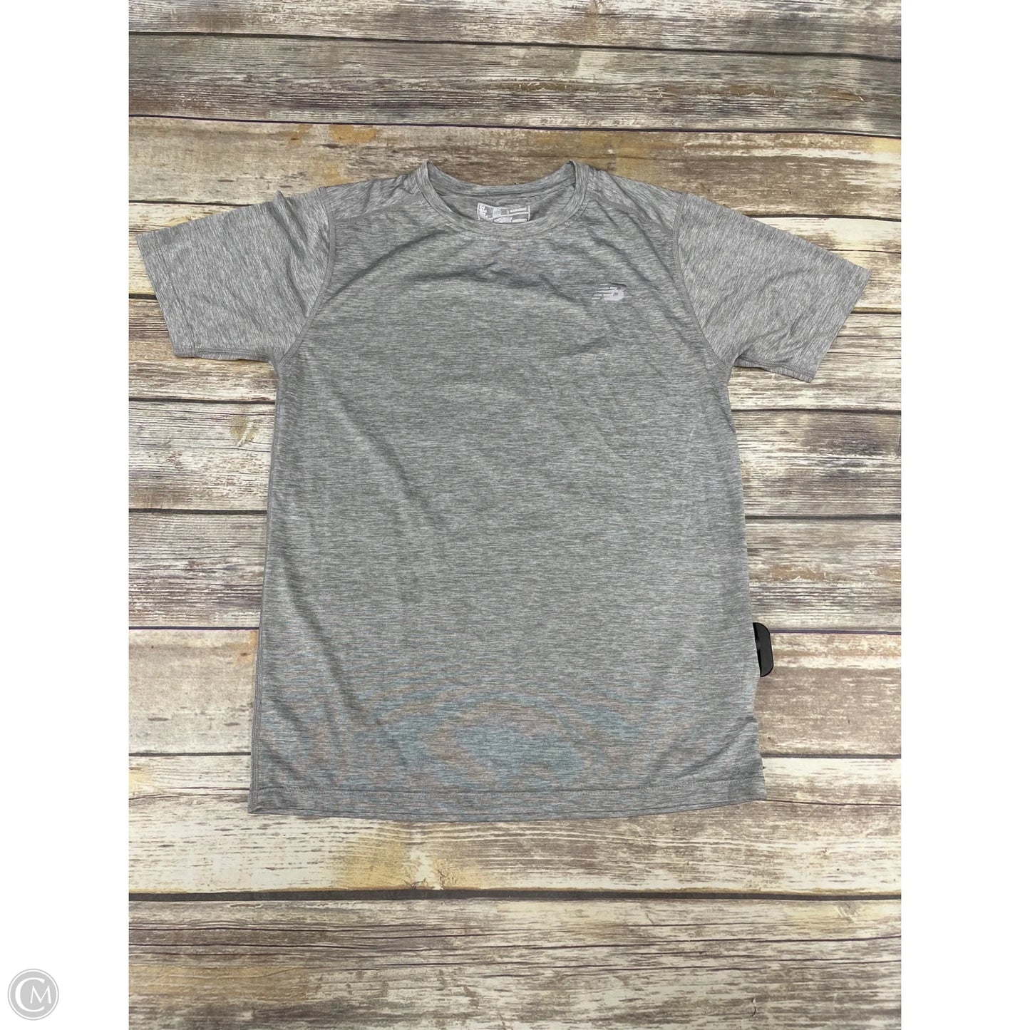 Athletic Top Short Sleeve By New Balance In Grey, Size: S