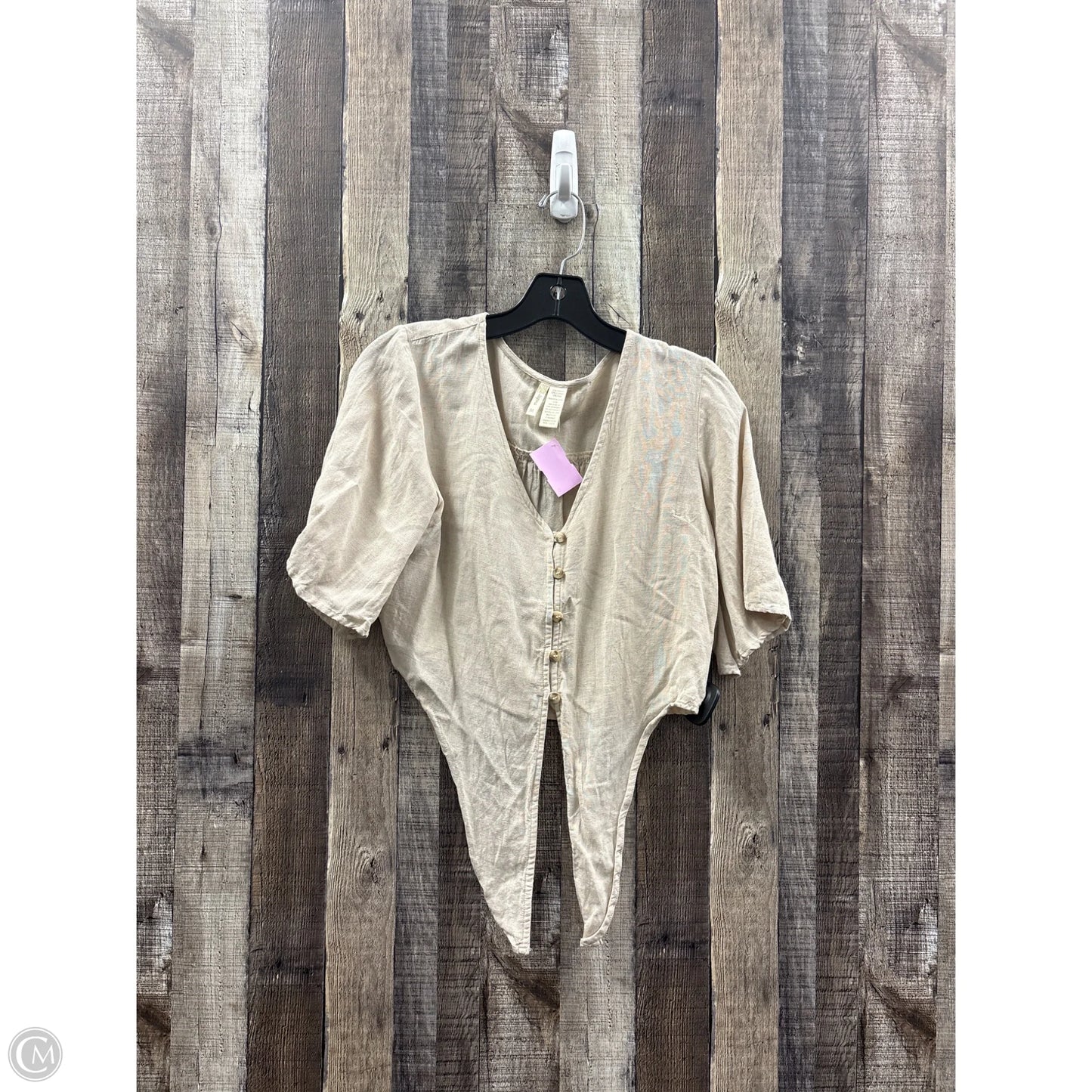 Top Short Sleeve By Japna In Brown, Size: M