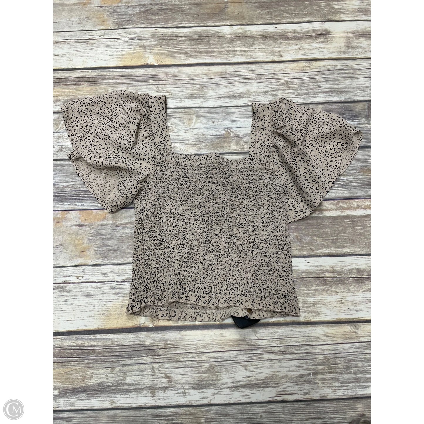 Top Short Sleeve By Japna In Brown, Size: S