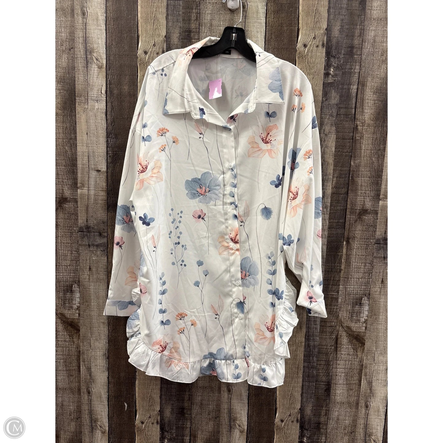 Top Long Sleeve By Shein In White, Size: 3x